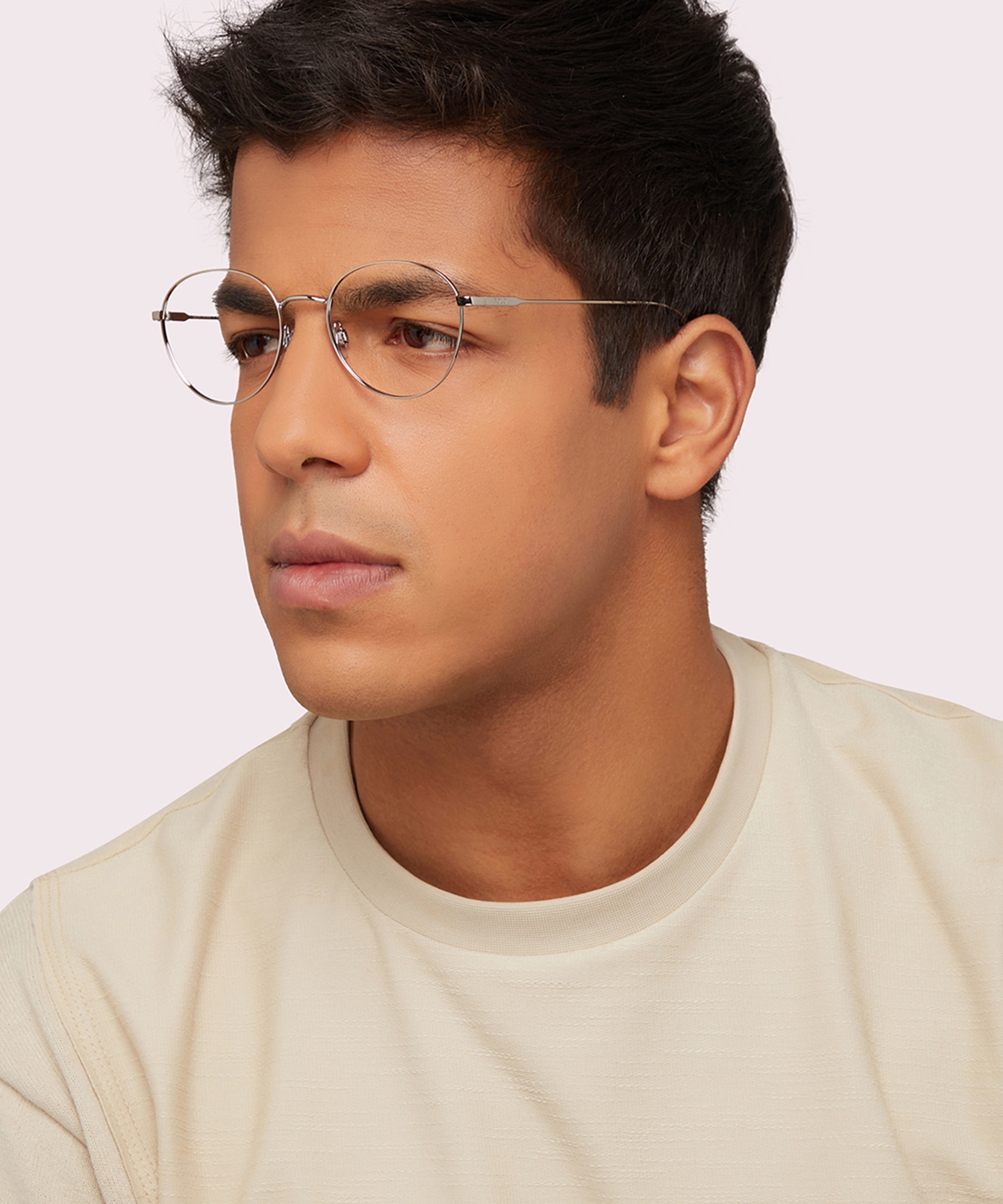 PH1208 Shiny Silver MetalEyeglass Frames for Men for Glasses Direct