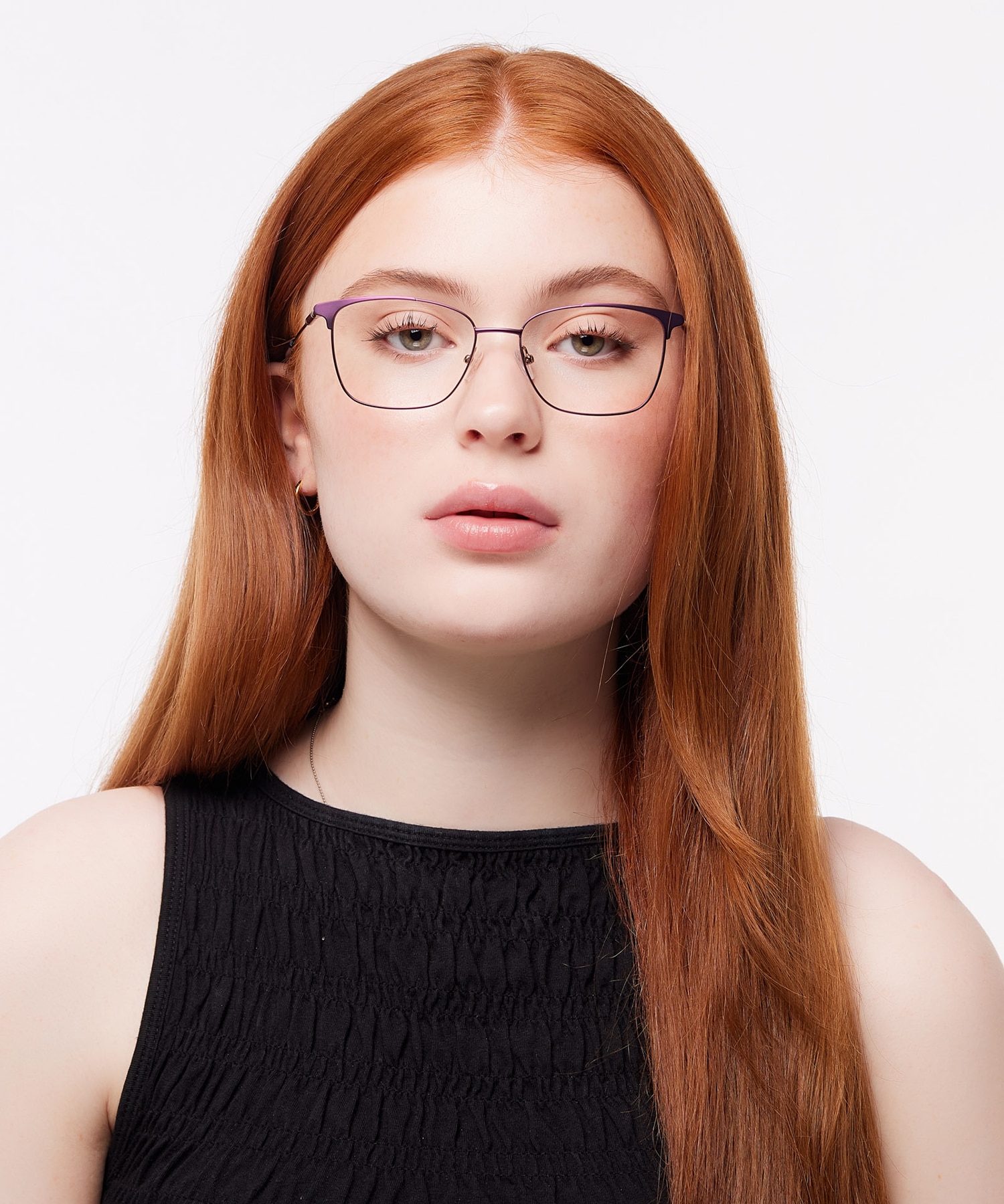 Kathleen Dark Purple & Silver MetalEyeglass Frames for Women for Glasses Direct