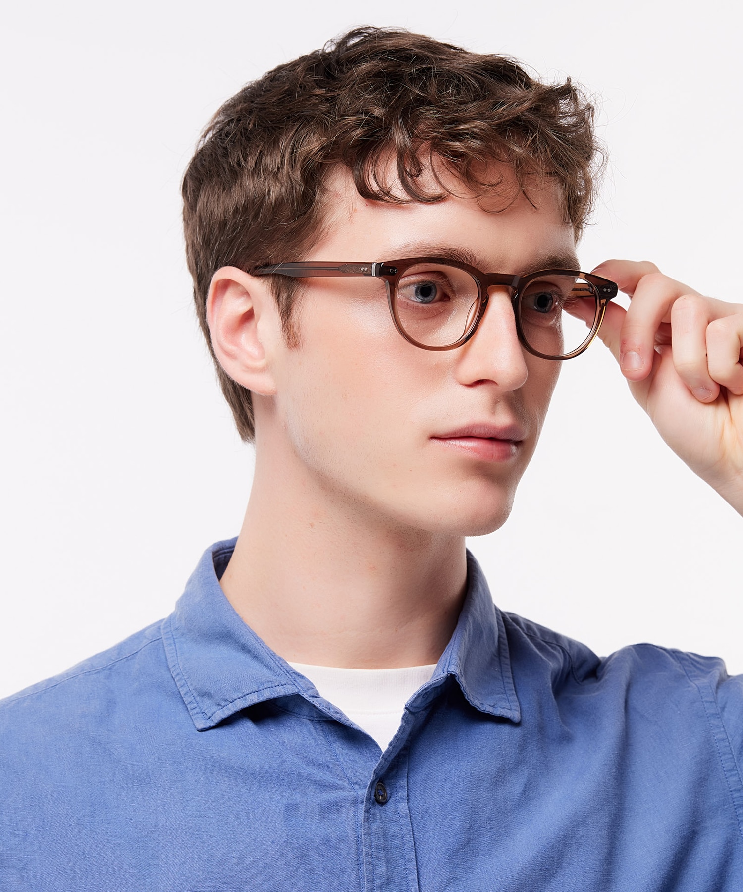 Reggie Translucent Brown AcetateSunglass Frames for Men for Glasses Direct