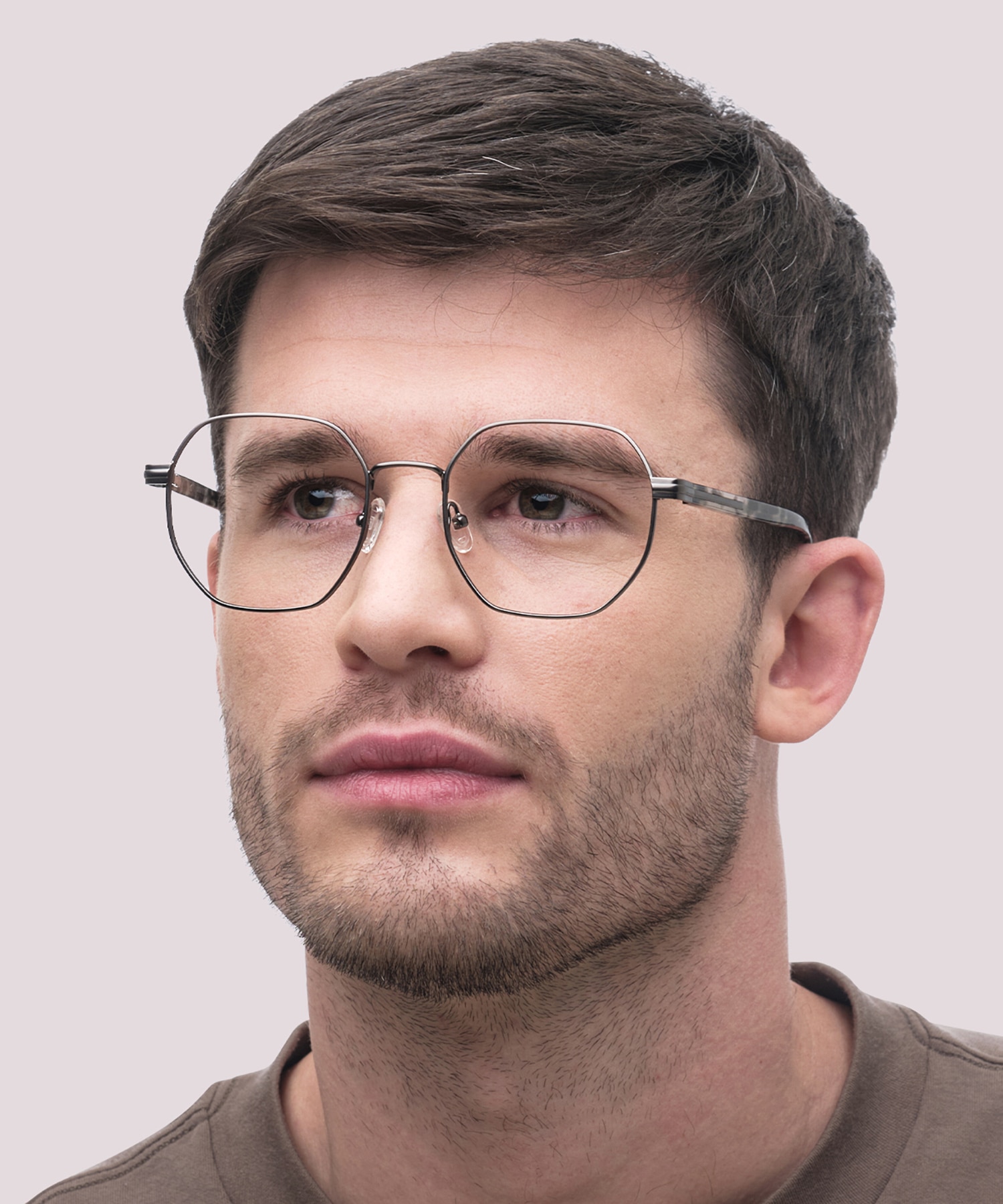 Hainault Matte Gunmetal MetalEyeglass Frames for Men for Glasses Direct