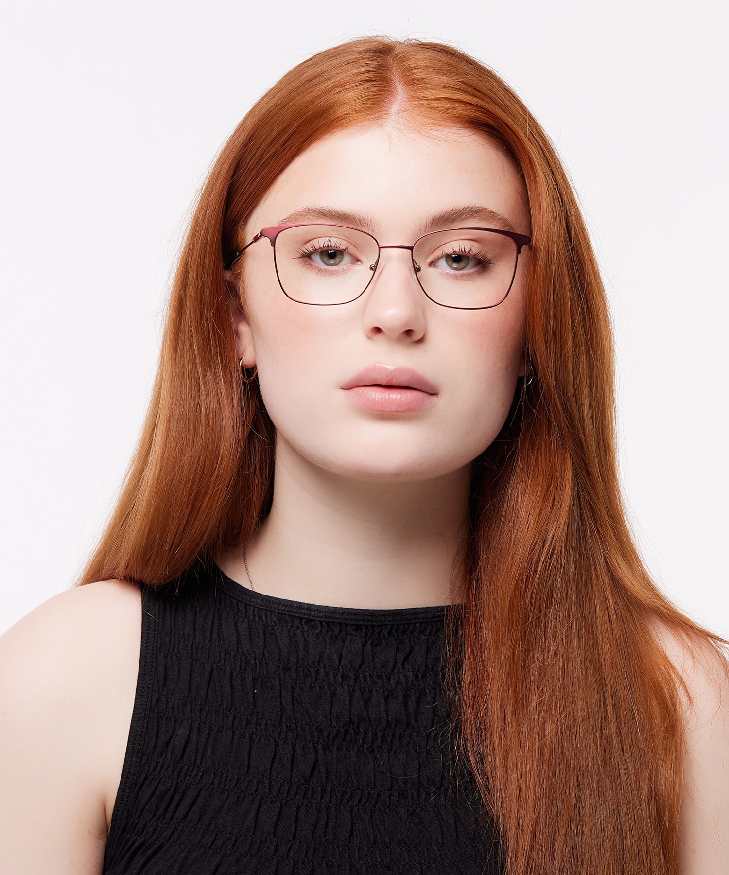 Kathleen Burgundy & Shiny Gold MetalEyeglass Frames for Women for Glasses Direct