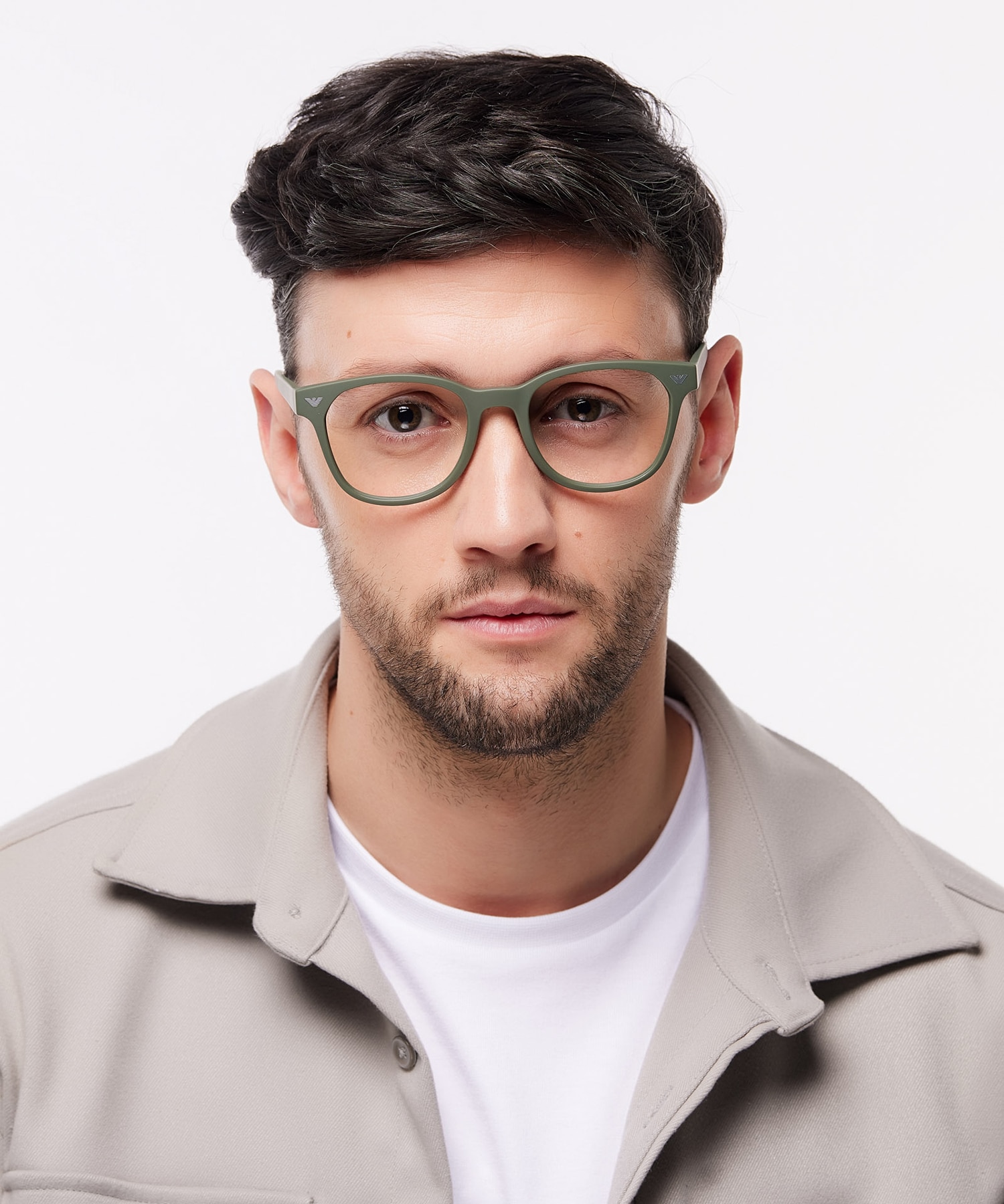 EA3240U Matte Green PlasticEyeglass Frames for Men for Glasses Direct