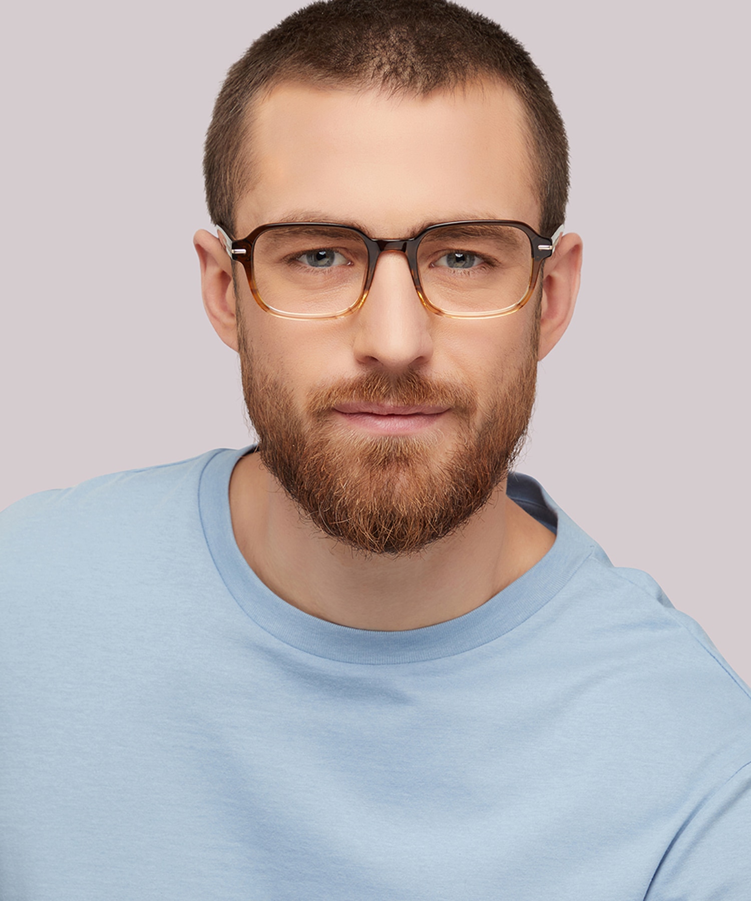 Dollis Shiny Gradient Brown AcetateEyeglass Frames for Men for Glasses Direct
