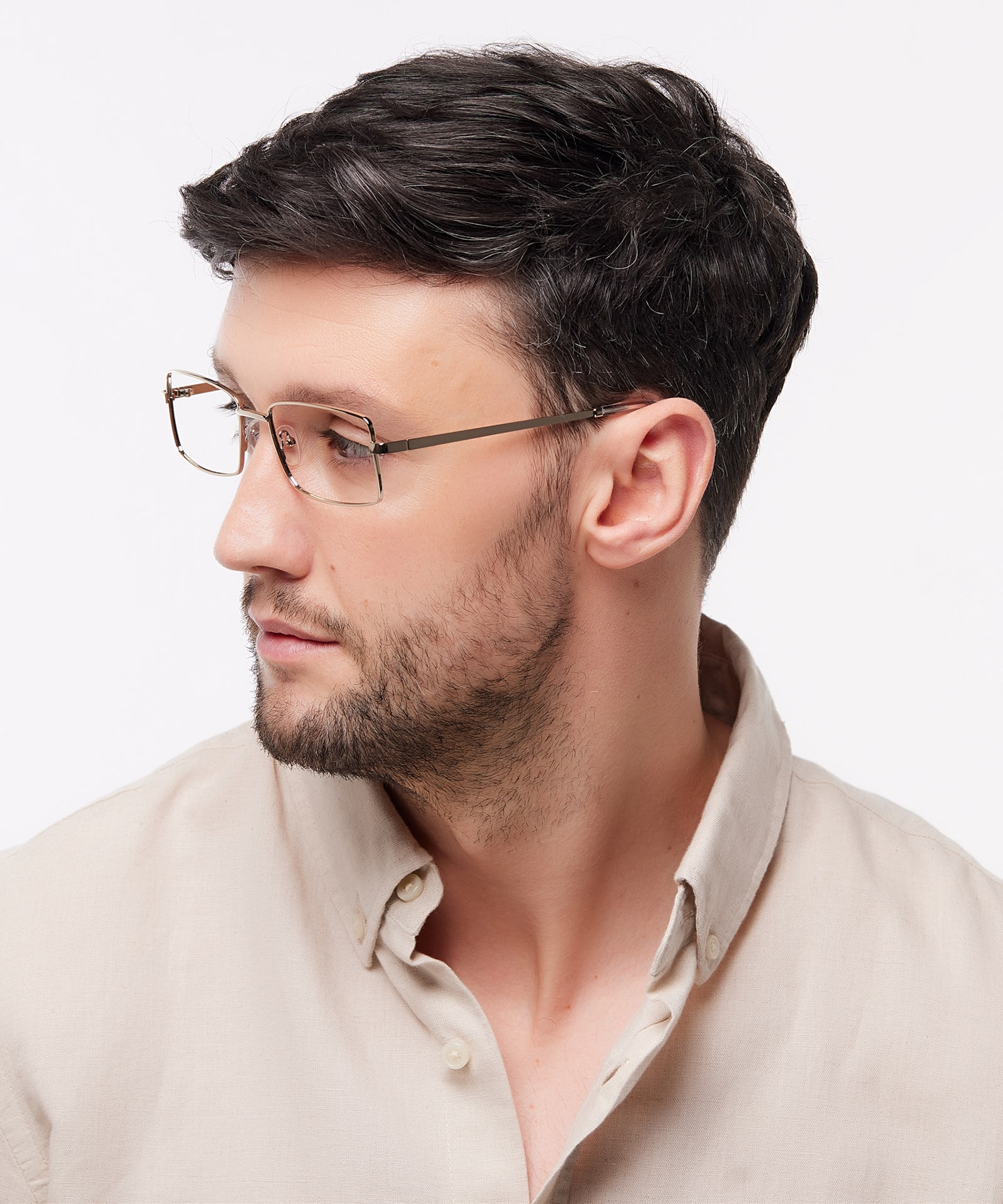 Kai Shiny Gold MetalEyeglass Frames for Men for Glasses Direct