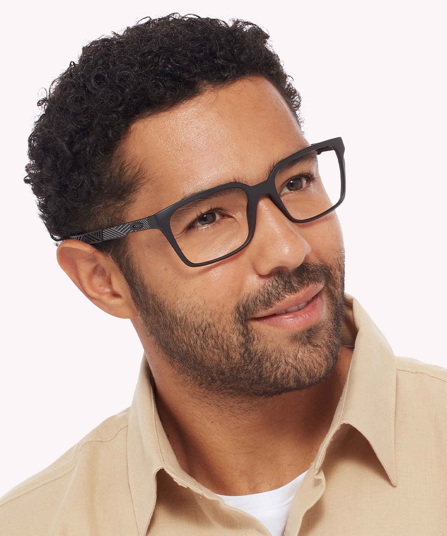 Dehaven Satin Black PlasticEyeglass Frames for Men for Glasses Direct