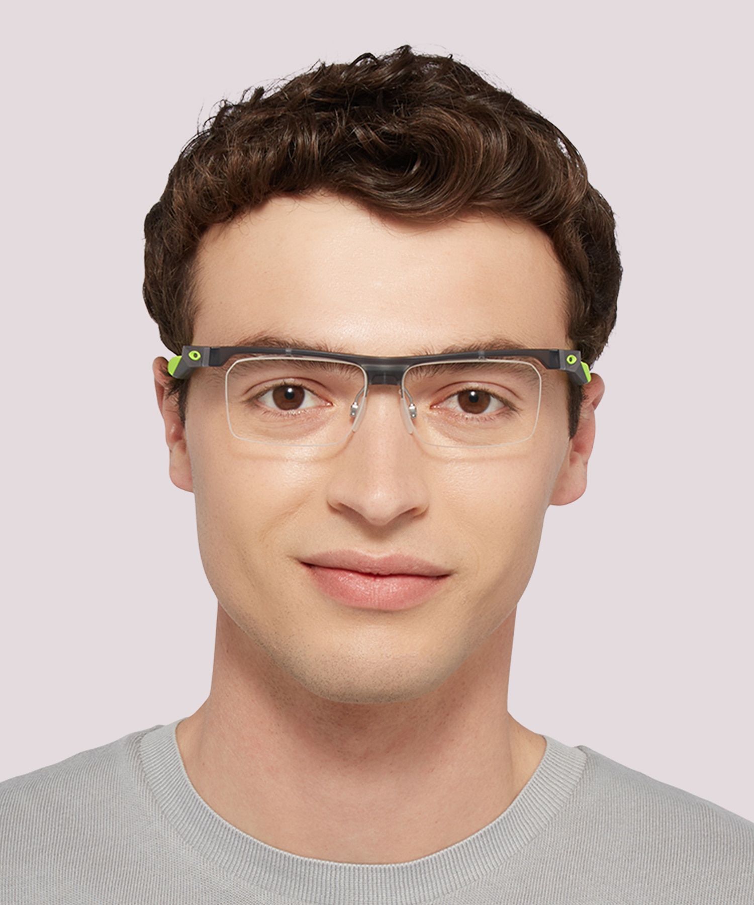 Coupler Polished Grey Smoke PlasticEyeglass Frames for Men for Glasses Direct