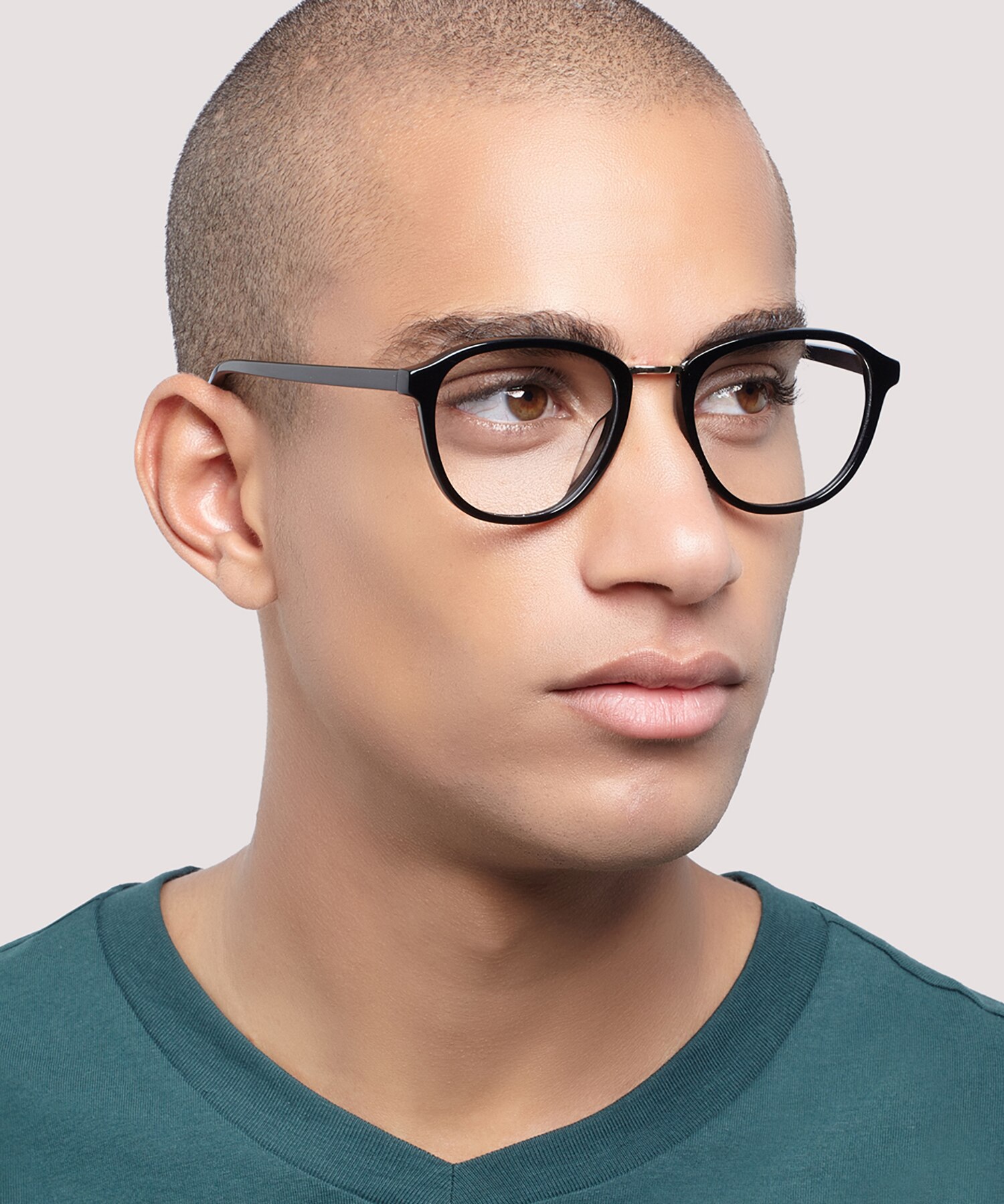 Cassidy Shiny Black PlasticEyeglass Frames for Men for Glasses Direct