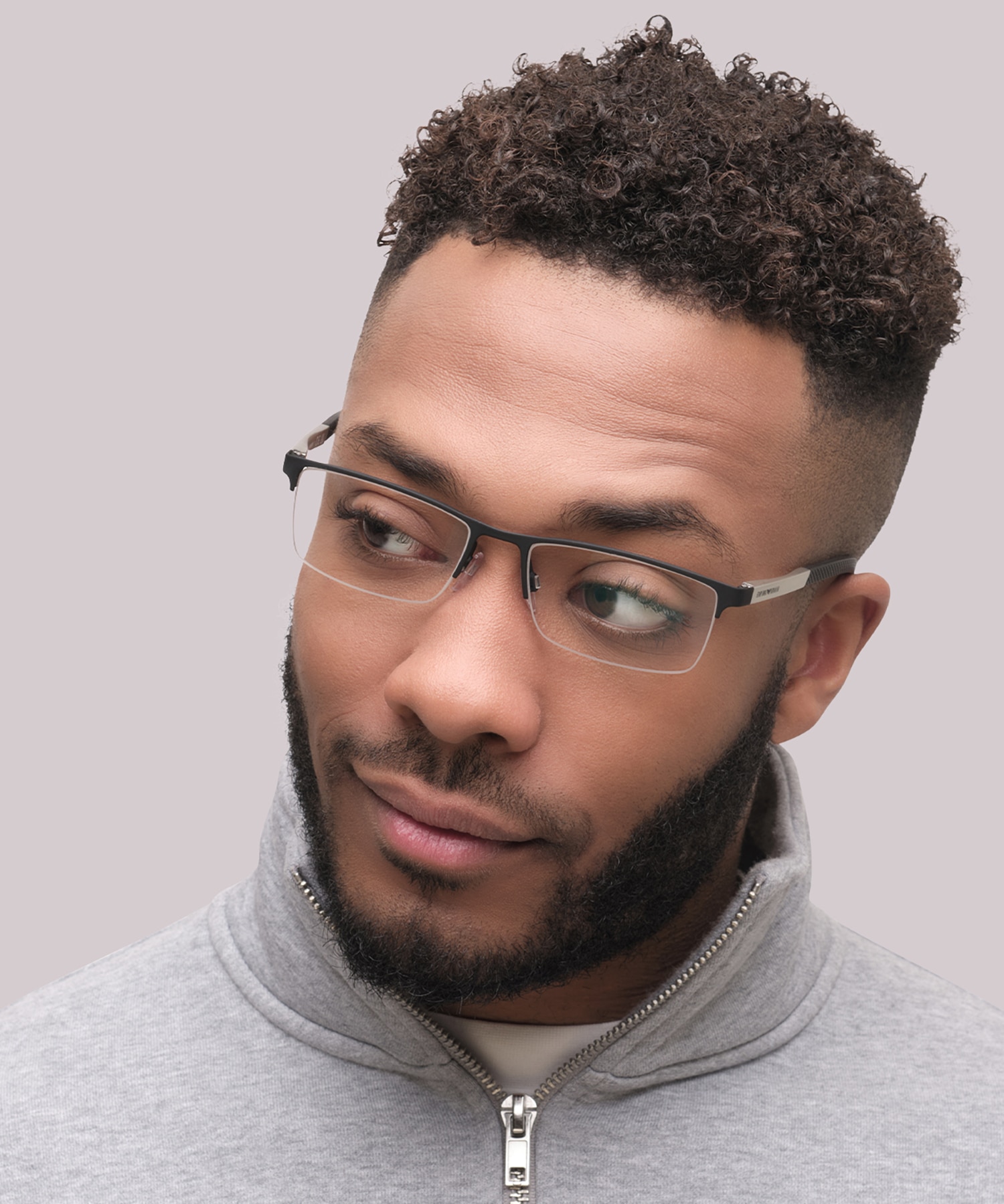 EA1041 Rubber Black MetalEyeglass Frames for Men for Glasses Direct