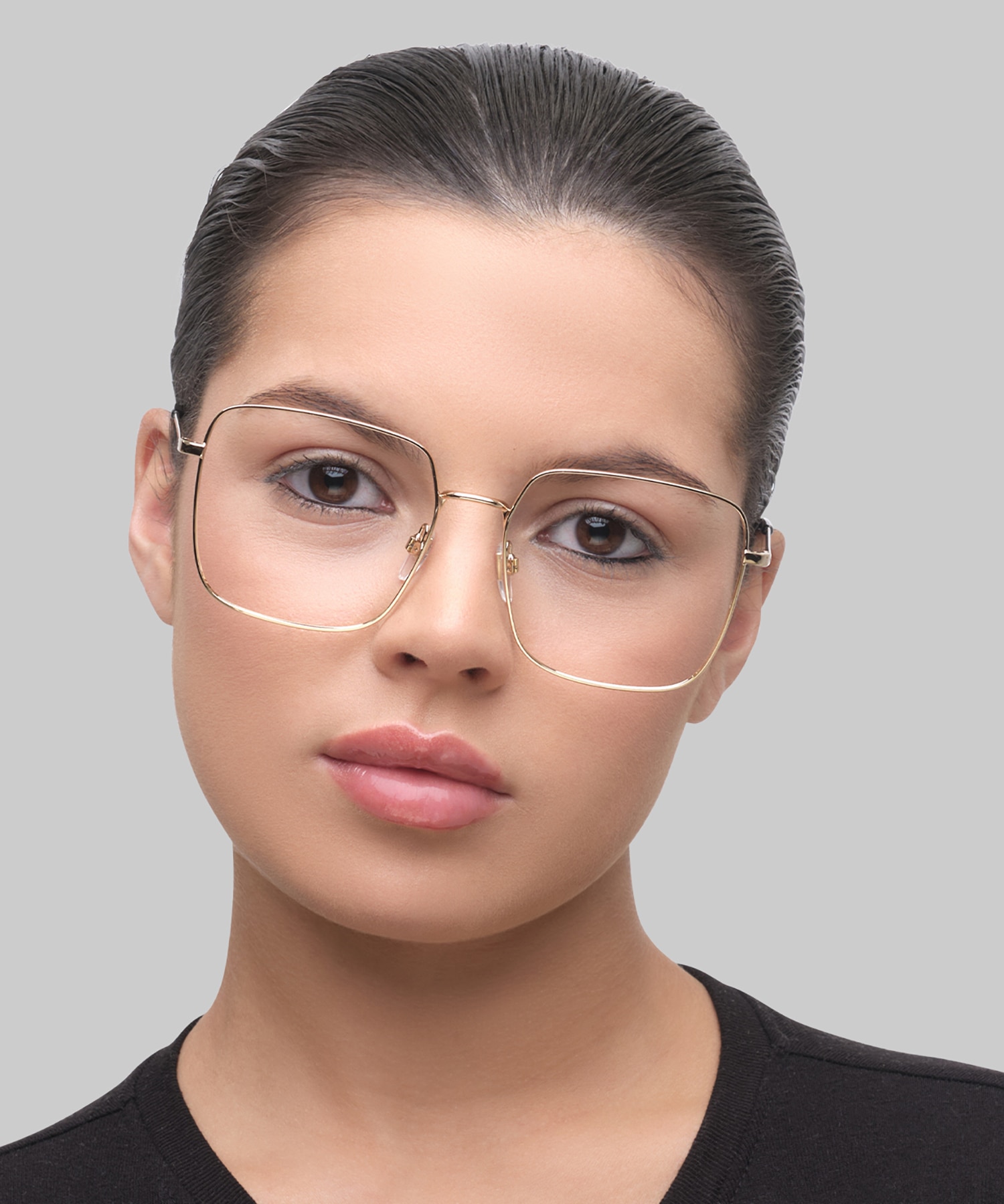 LV 1010 Gold Shiny MetalEyeglass Frames for Women for Glasses Direct