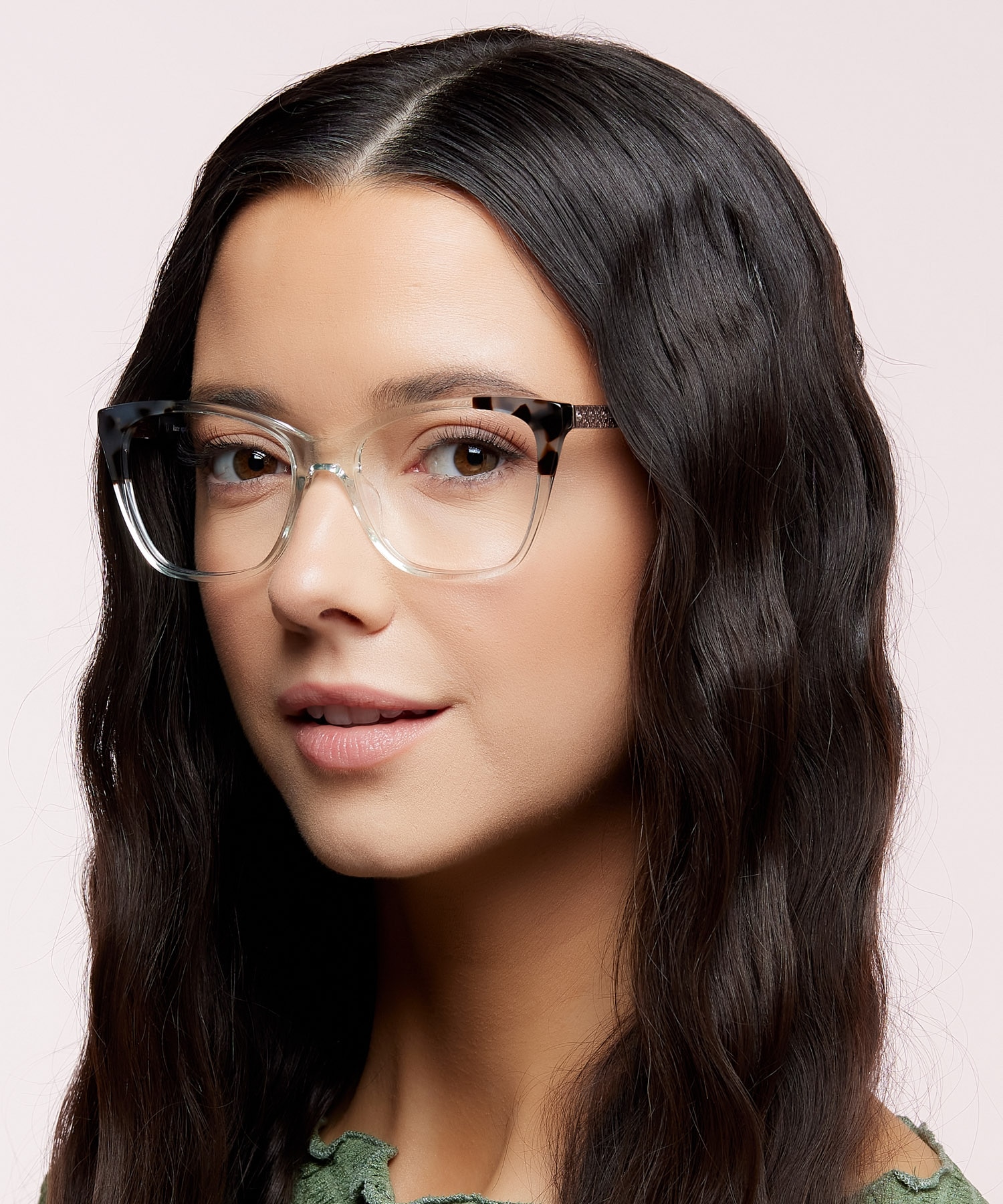 Clio/G Tortoise Green AcetateEyeglass Frames for Women for Glasses Direct