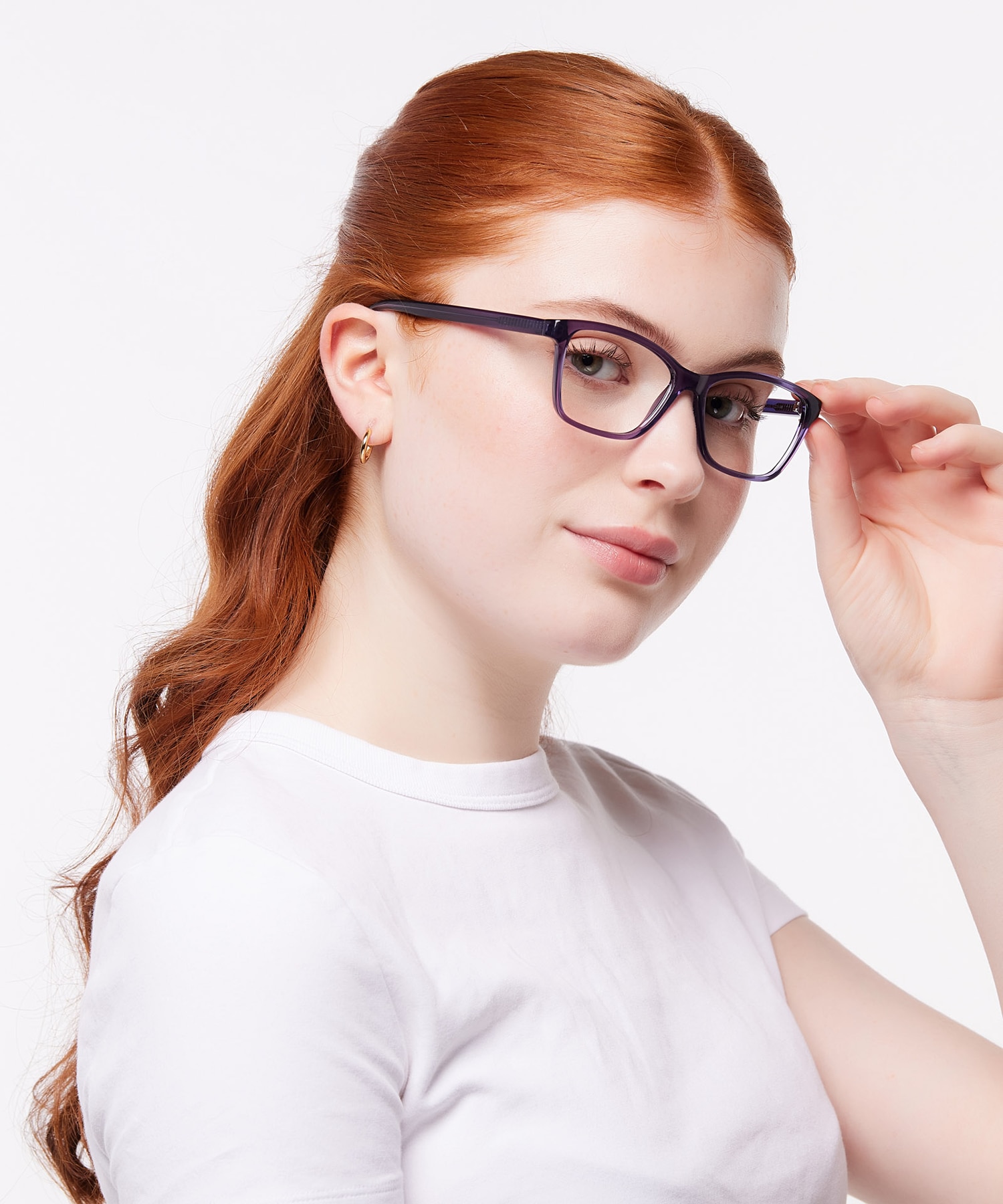 Kara Crystal Purple PlasticEyeglass Frames for Women for Glasses Direct
