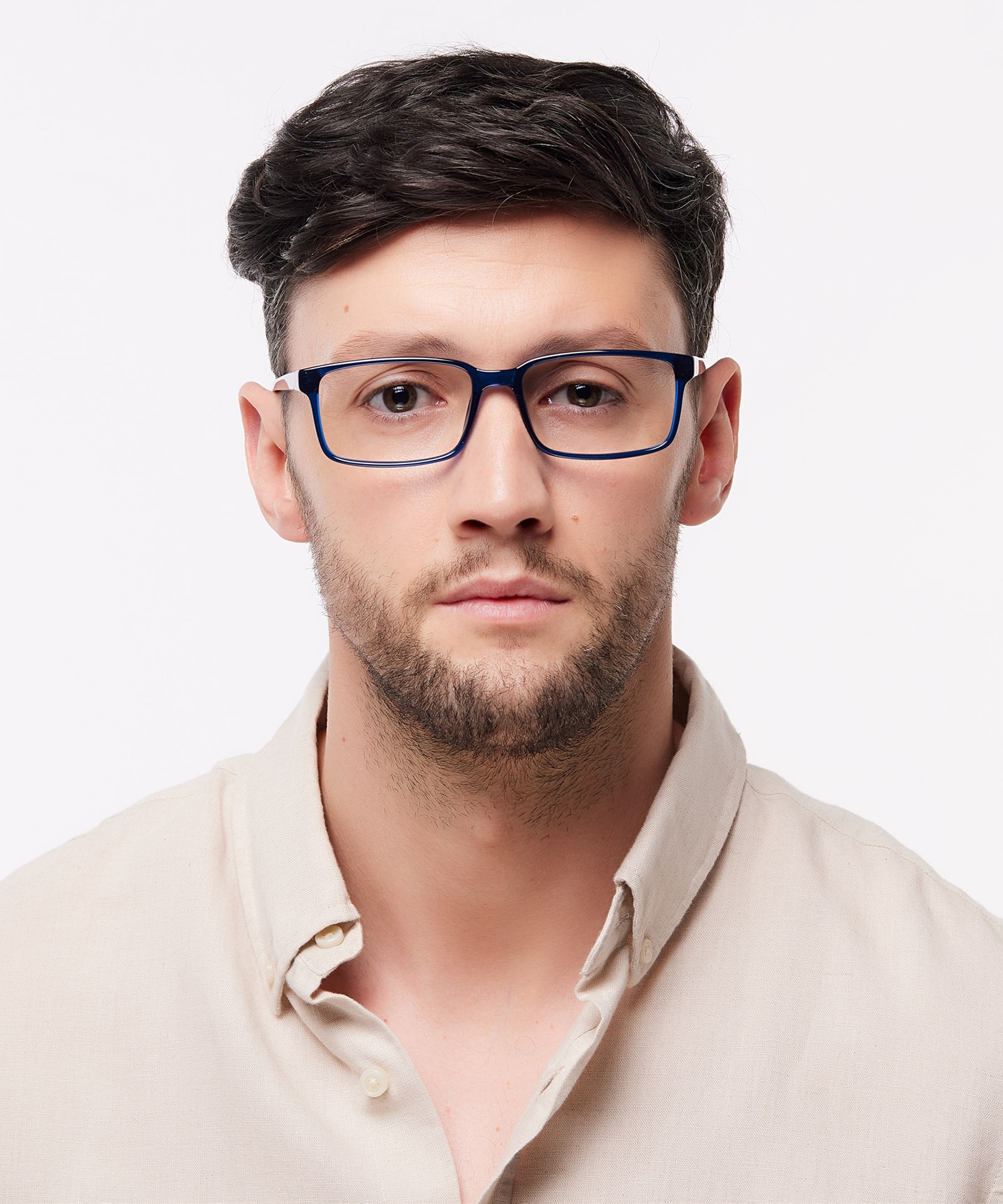 Kabir Crystal Dark Blue PlasticEyeglass Frames for Men for Glasses Direct