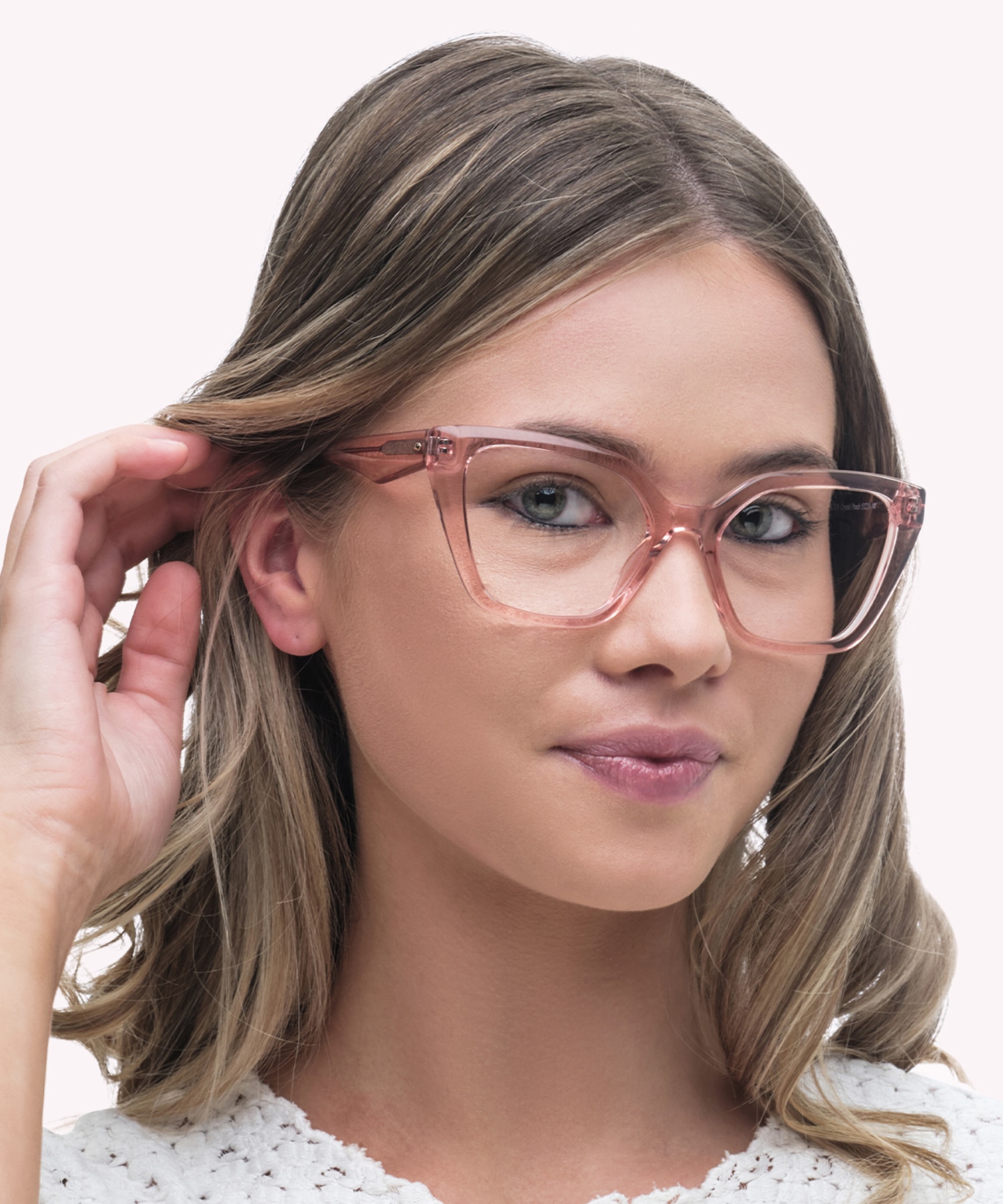 Helen Crystal Peach AcetateEyeglass Frames for Women for Glasses Direct