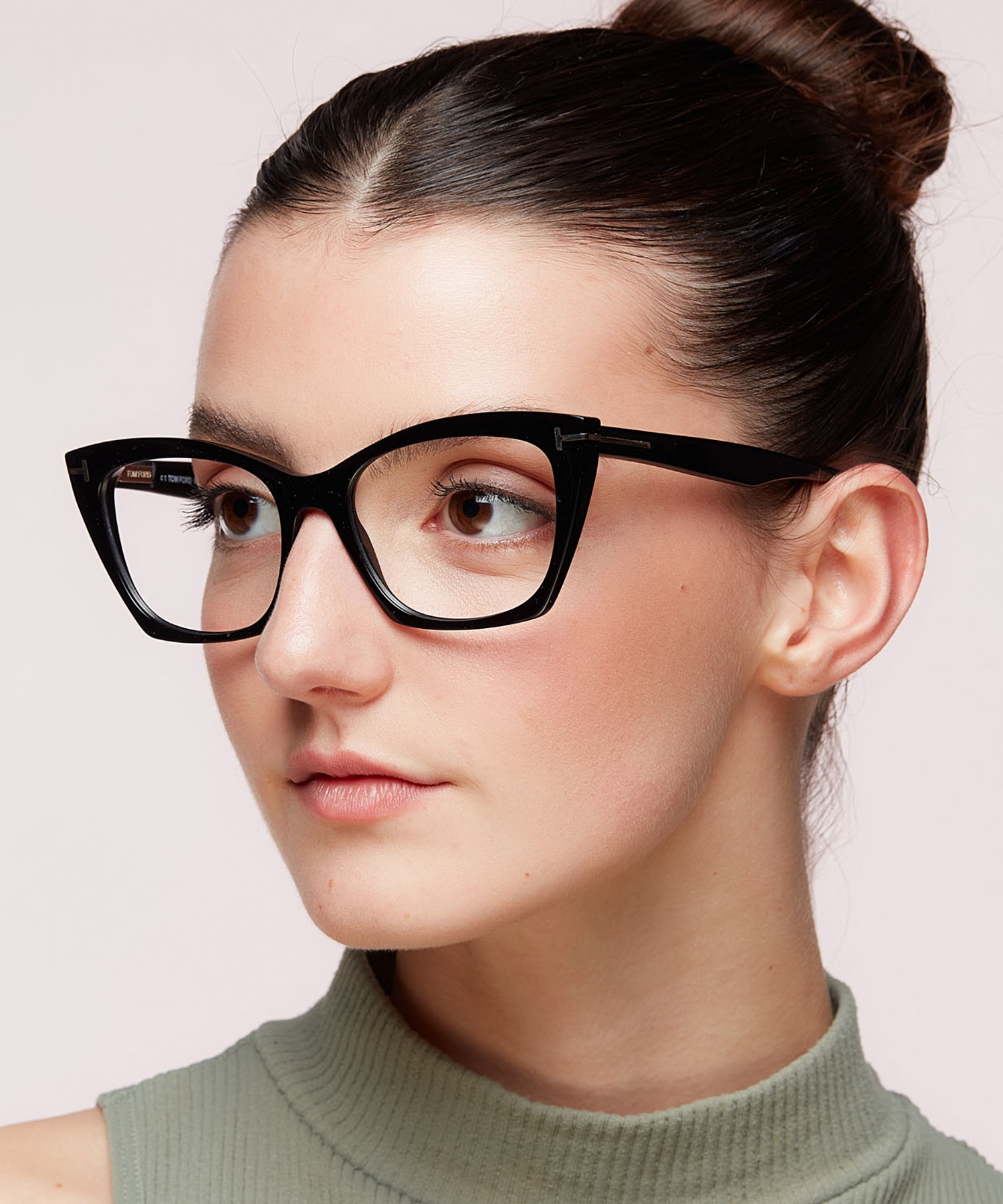 FT5709-B Black Shiny AcetateEyeglass Frames for Women for Glasses Direct