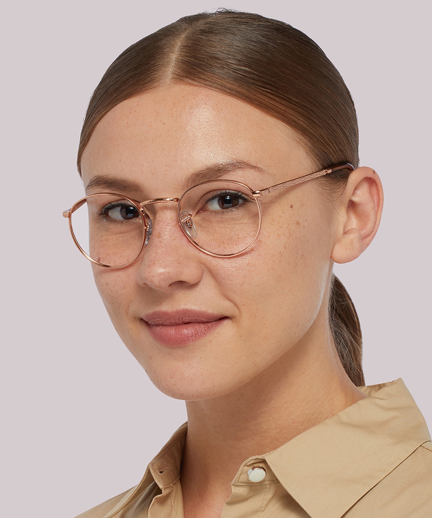 RB3637V Rose Gold MetalEyeglass Frames for Women for Glasses Direct