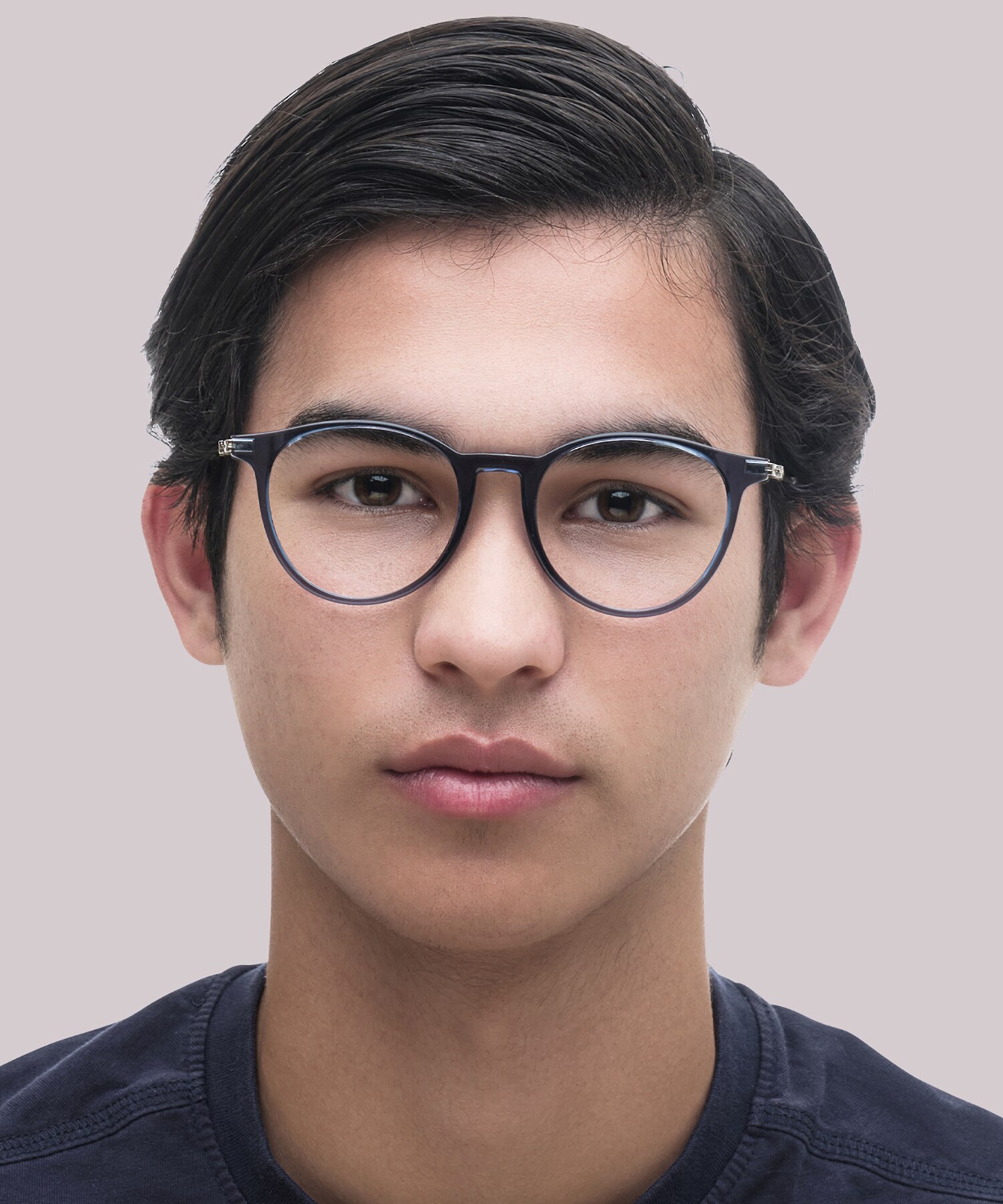 TJ 0078 Blue Silver PlasticEyeglass Frames for Men for Glasses Direct