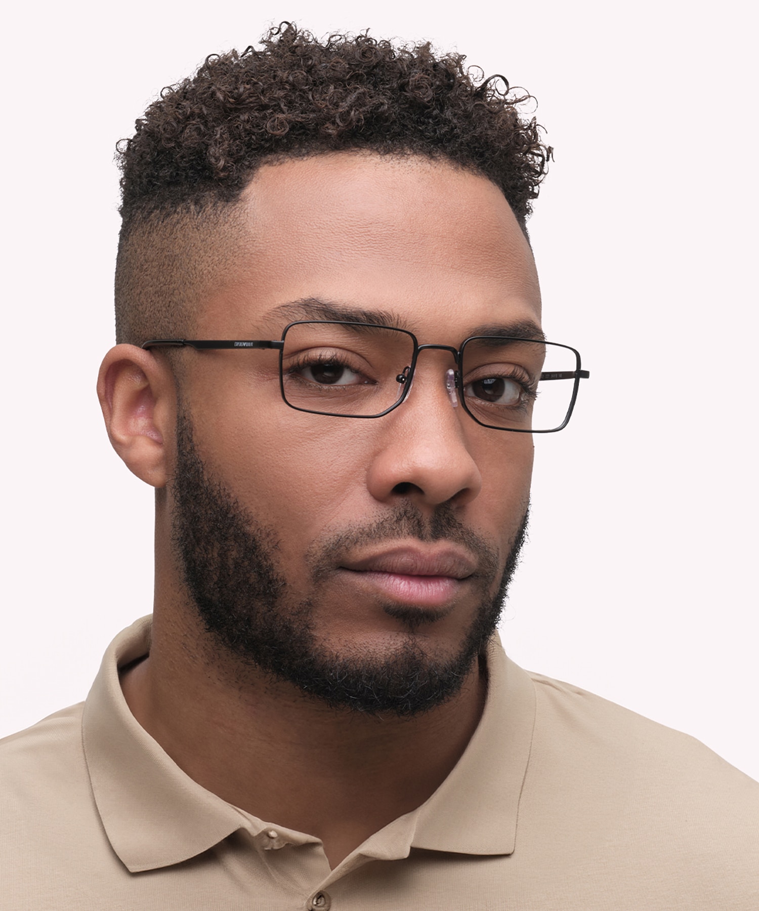 EA1153 Matte Black MetalEyeglass Frames for Men for Glasses Direct