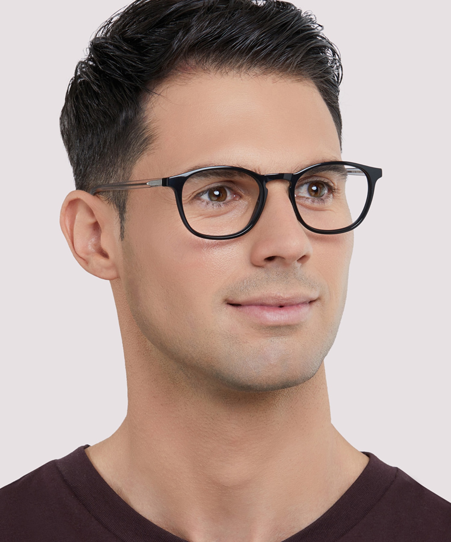 Whitley Black & Crystal AcetateEyeglass Frames for Men for Glasses Direct