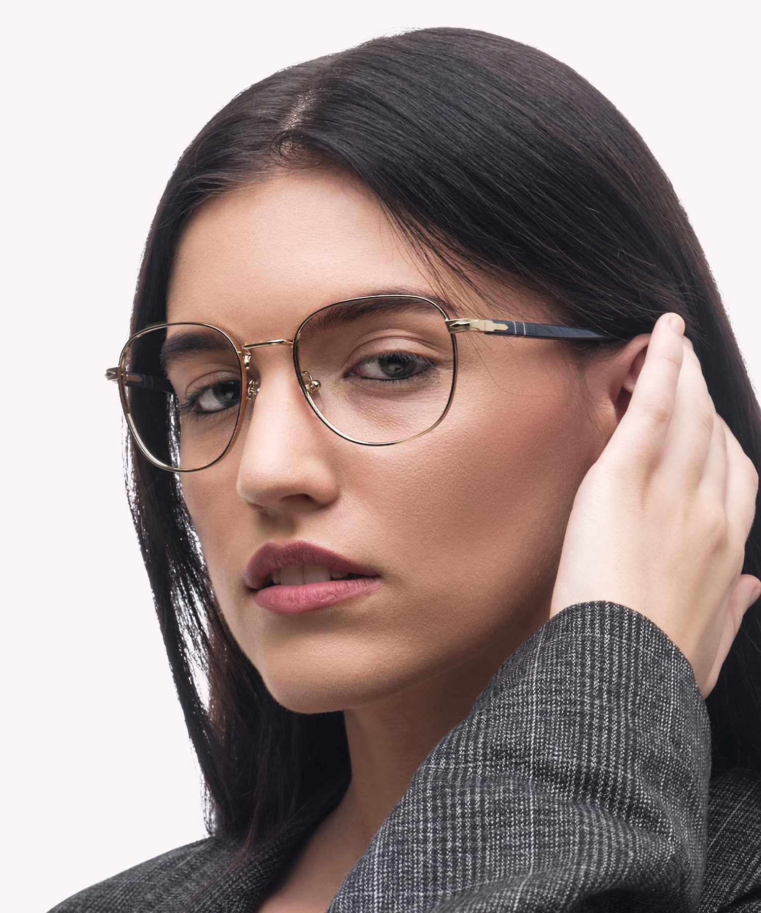 PO1007V Gold MetalEyeglass Frames for Women for Glasses Direct