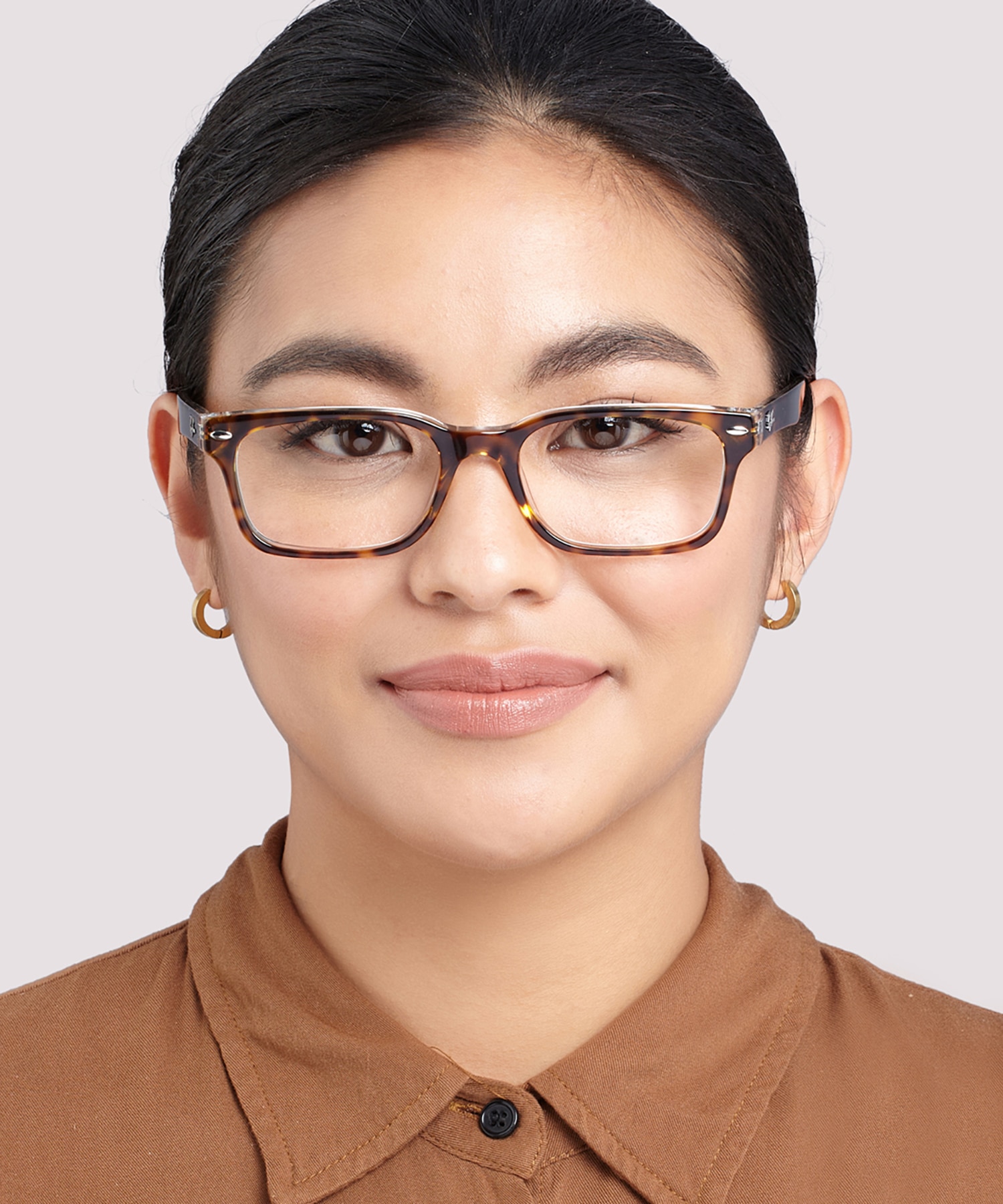 RB5286 Havana On Transparent AcetateEyeglass Frames for Women for Glasses Direct