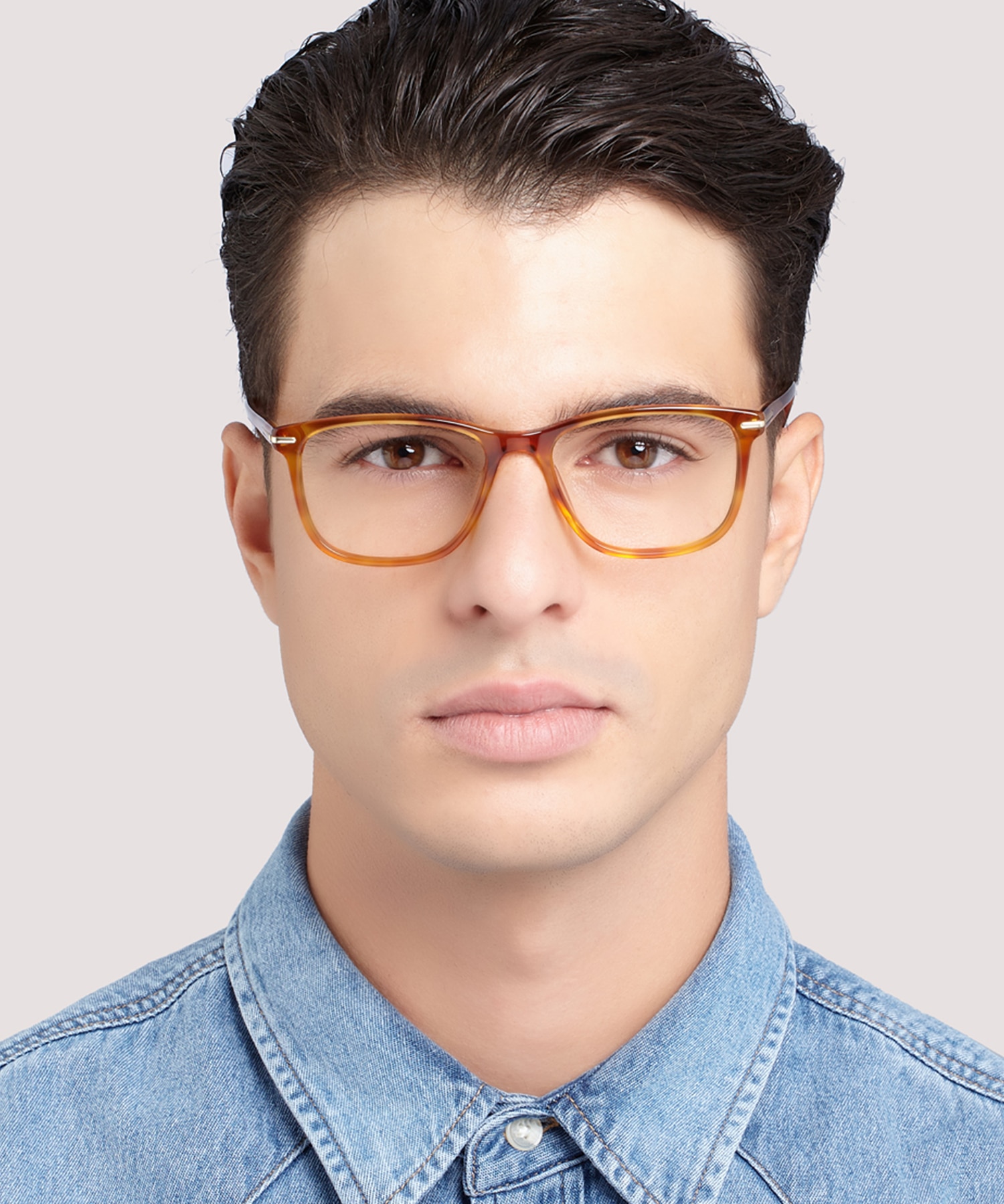 Clapham Shiny Honey Havana AcetateEyeglass Frames for Men for Glasses Direct