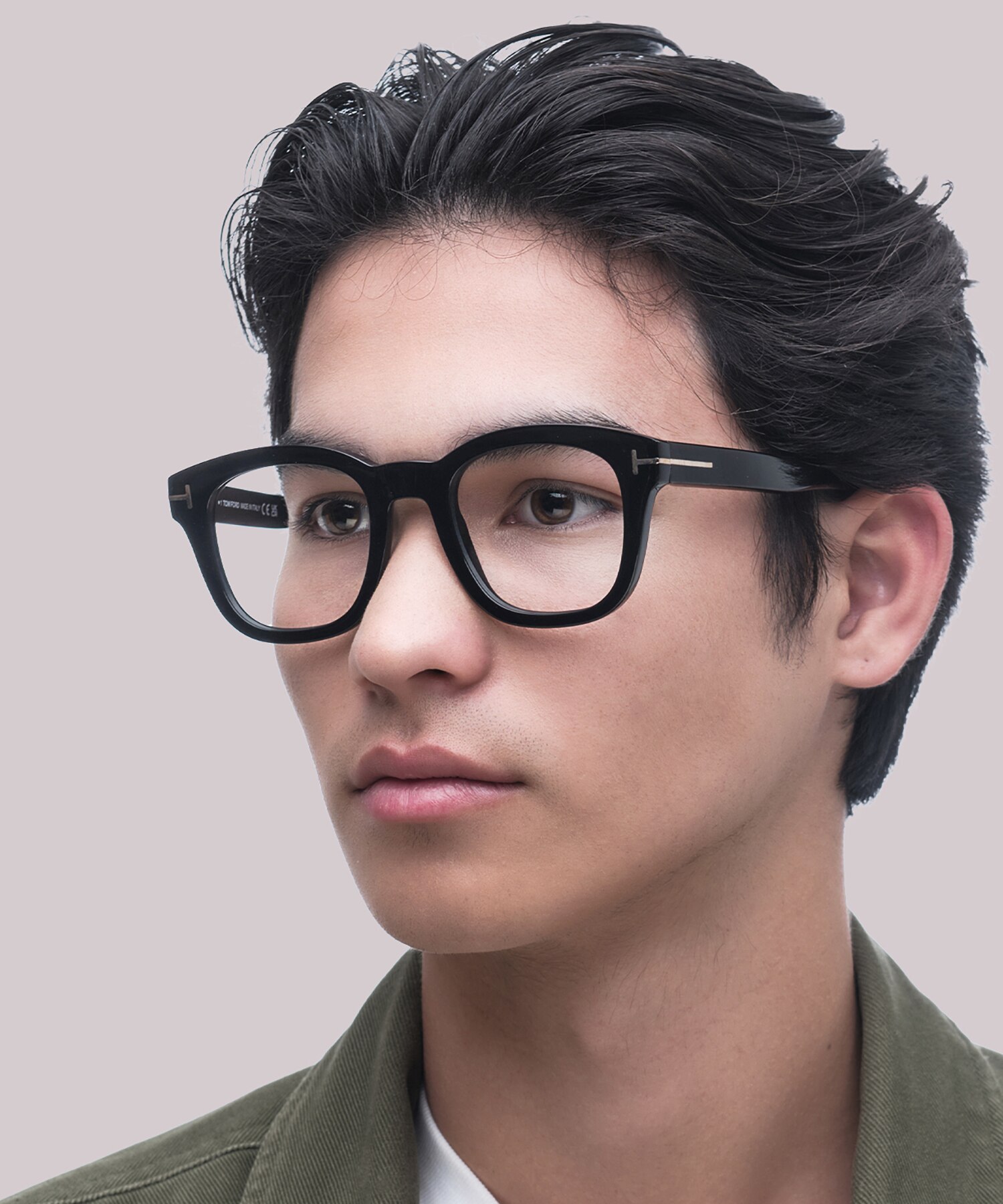 FT5542-B Black Shiny AcetateEyeglass Frames for Men for Glasses Direct