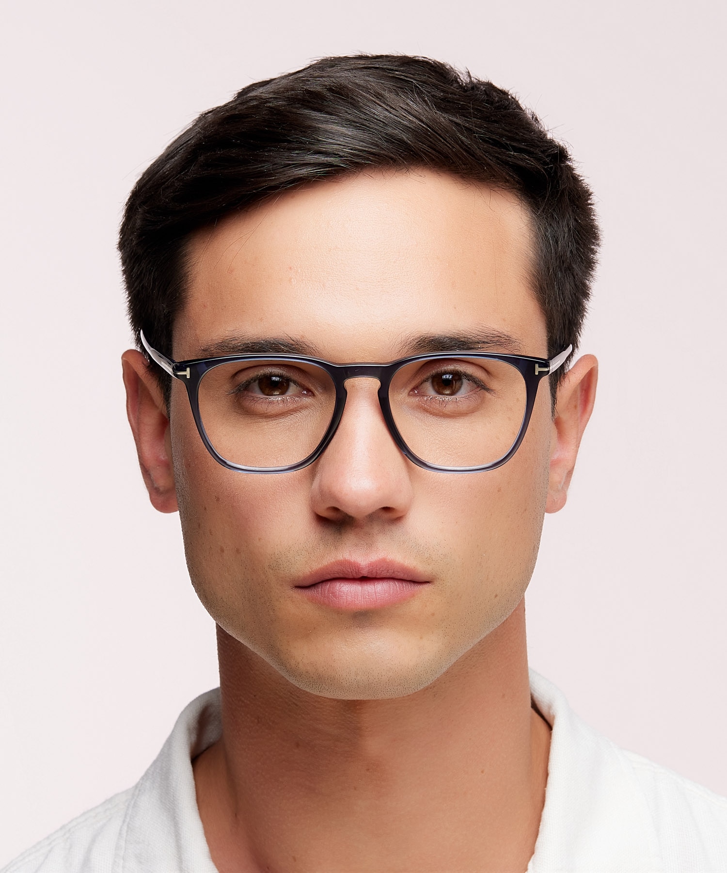 FT5937-B Blue Shiny AcetateEyeglass Frames for Men for Glasses Direct