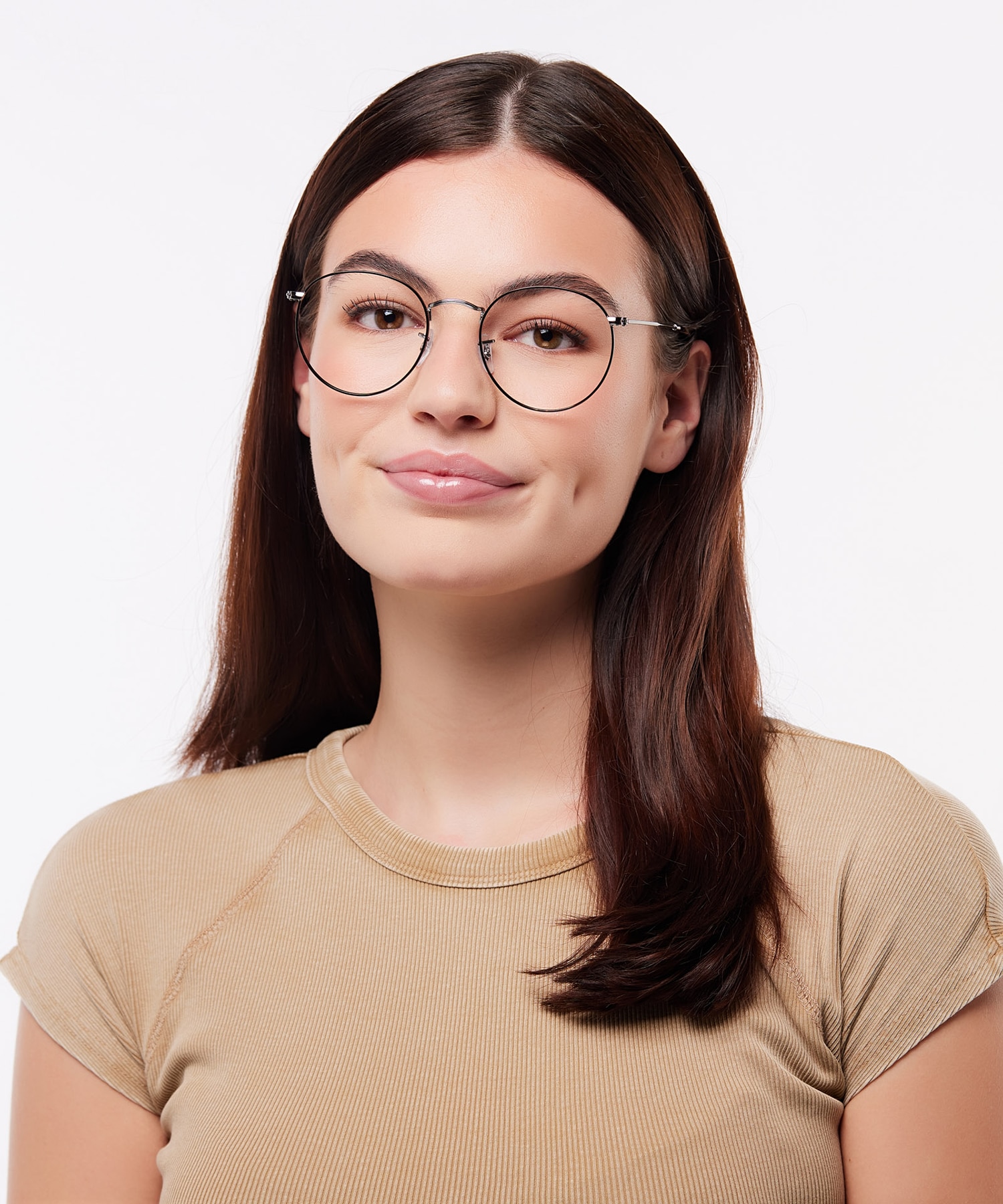 Round Metal Optics Havana On Gunmetal MetalEyeglass Frames for Women for Glasses Direct