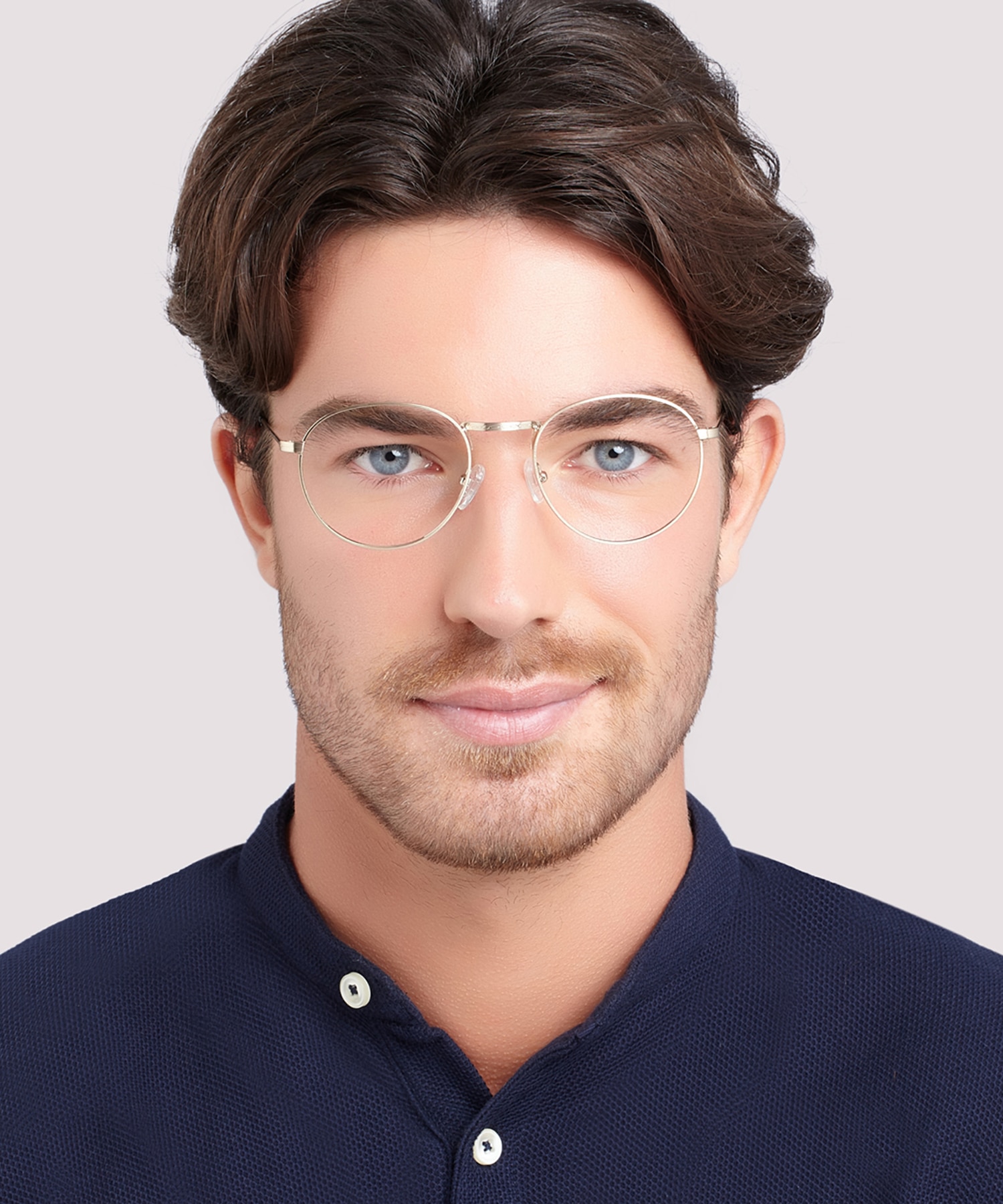 Camden Satin Gold MetalEyeglass Frames for Men for Glasses Direct