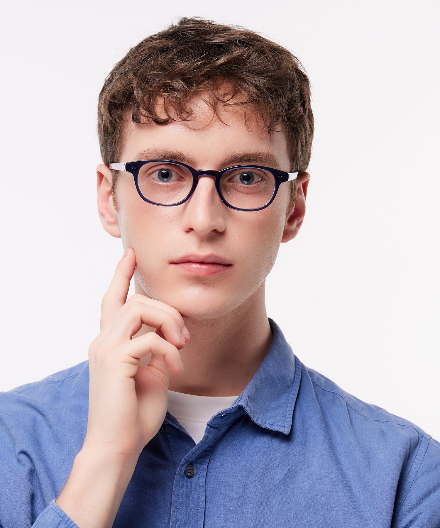 Walt Translucent Dark Blue AcetateEyeglass Frames for Men for Glasses Direct