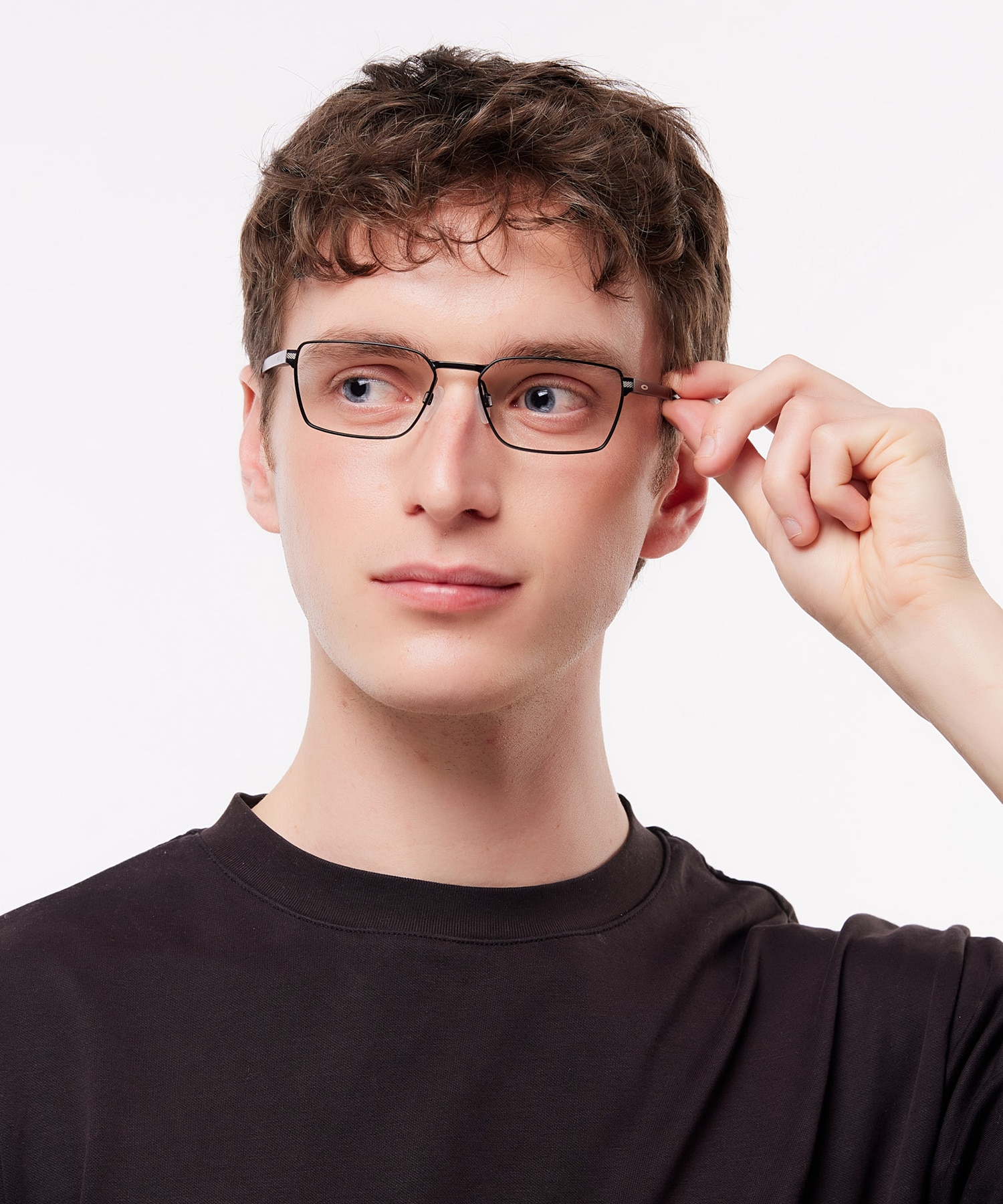 Sway Bar Satin Black TitaniumEyeglass Frames for Men for Glasses Direct