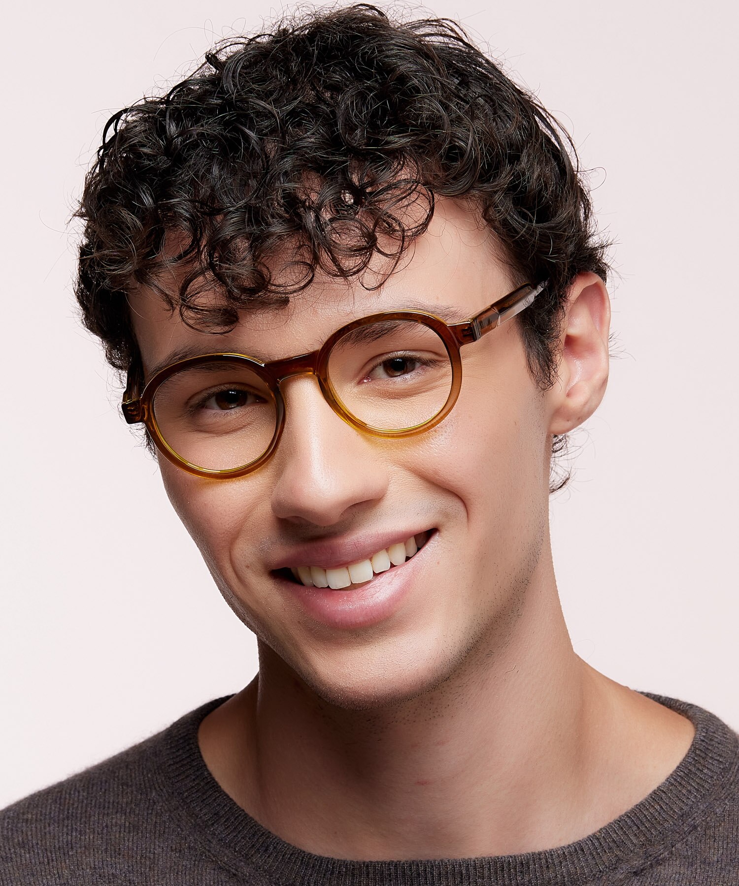 Joby Crystal Brown & Crystal Yellow PlasticEyeglass Frames for Men for Glasses Direct