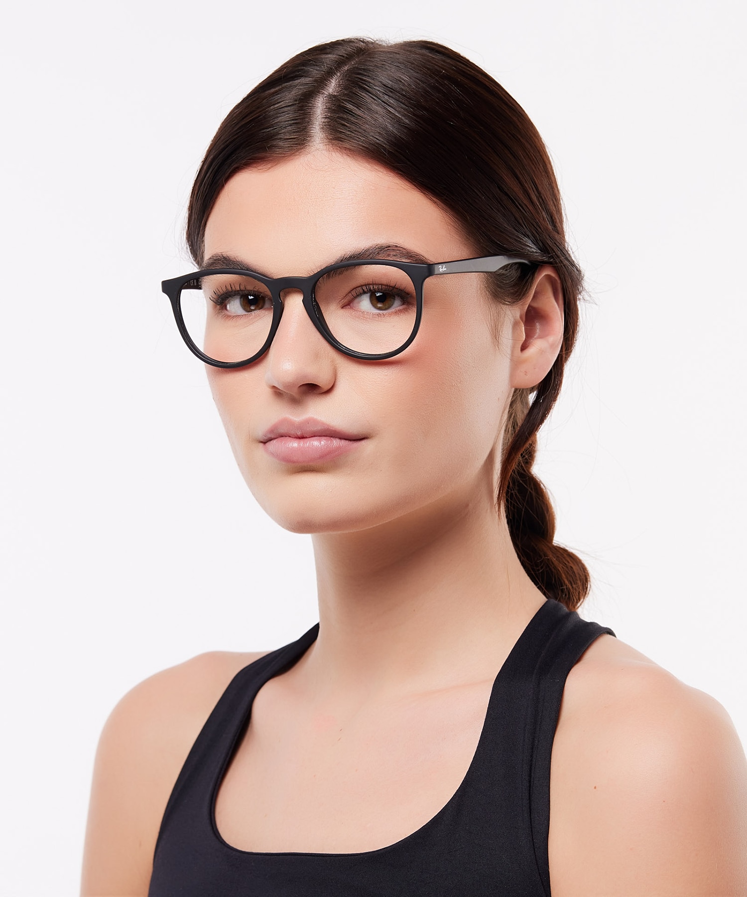 RB7046 Rubber Black PlasticEyeglass Frames for Women for Glasses Direct