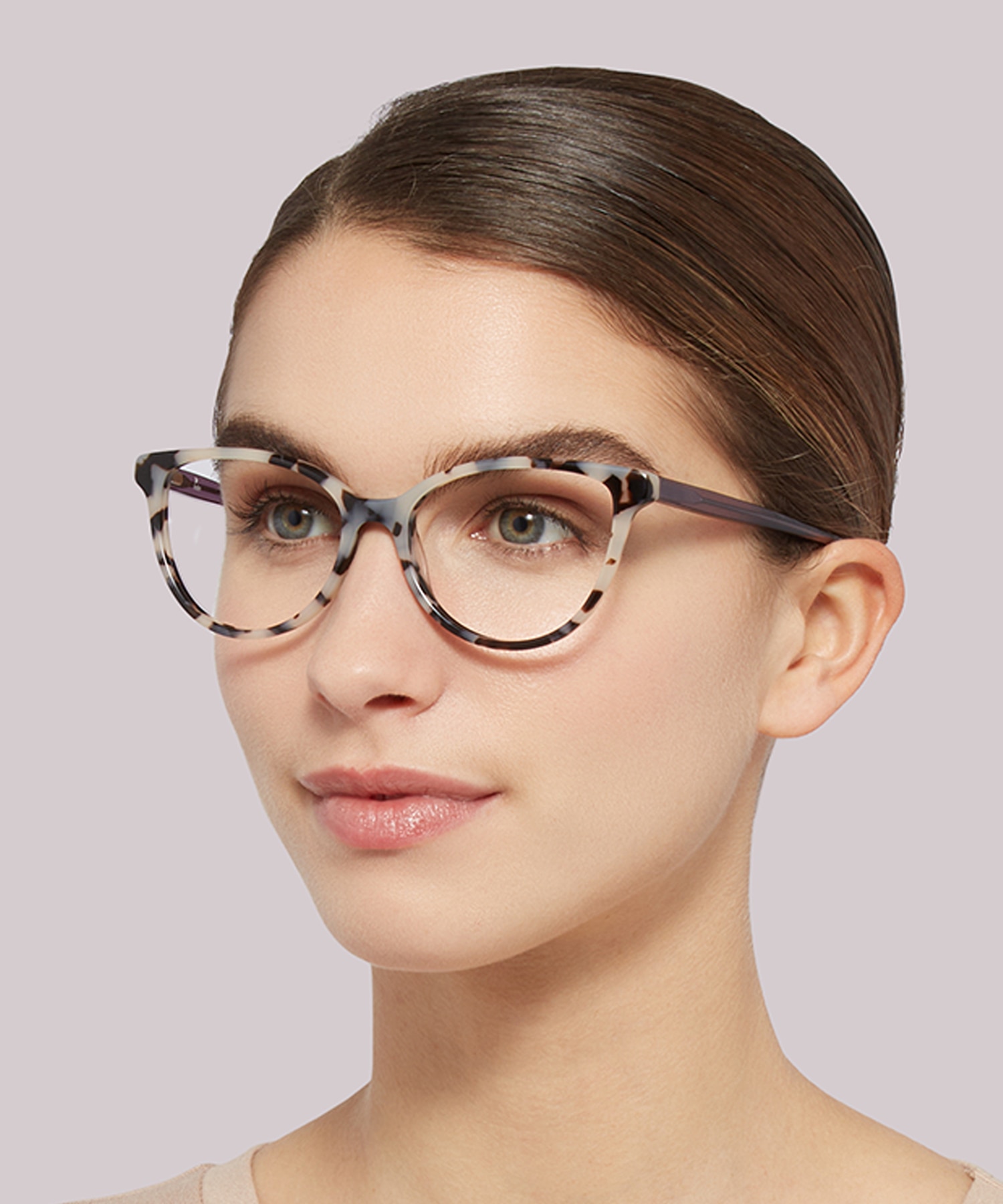 Lily Milky Mottle & Purple AcetateEyeglass Frames for Women for Glasses Direct