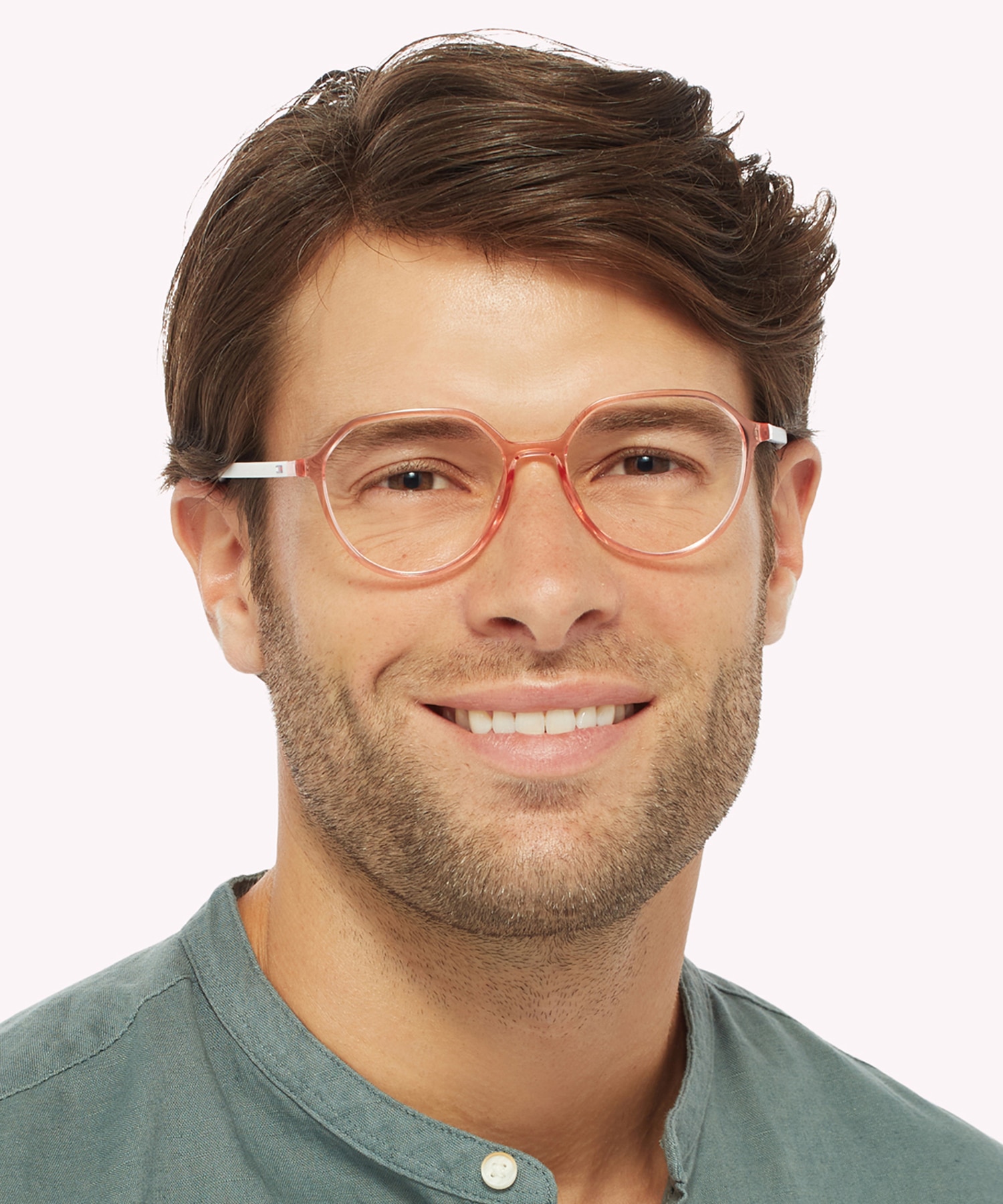 TJ 0011 Pink White PlasticEyeglass Frames for Men for Glasses Direct
