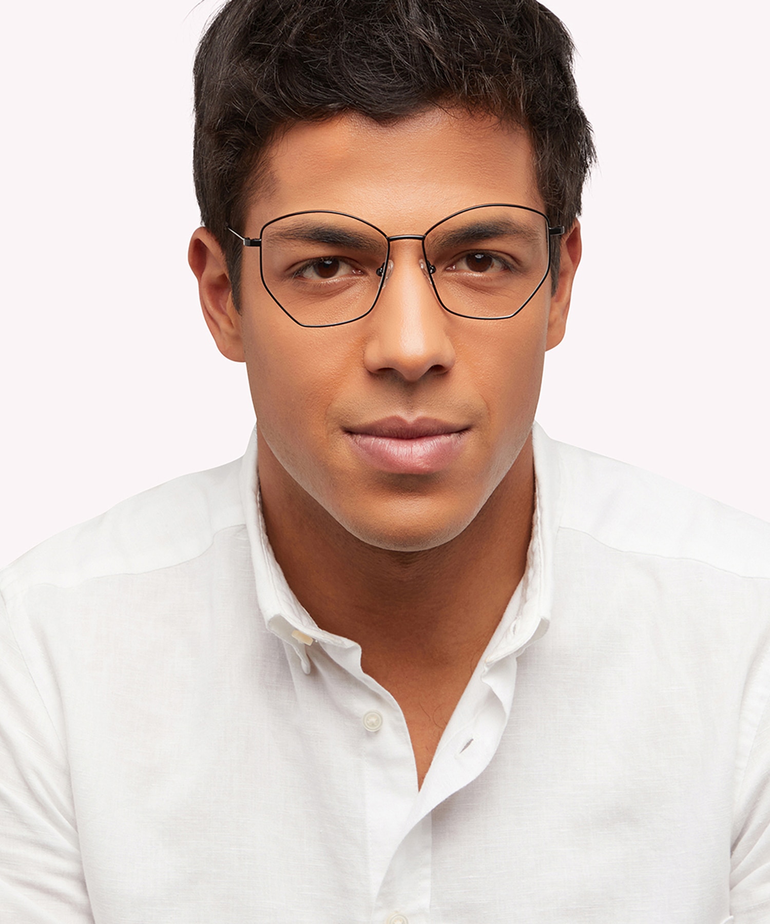 Eliza Shiny Black MetalEyeglass Frames for Men for Glasses Direct