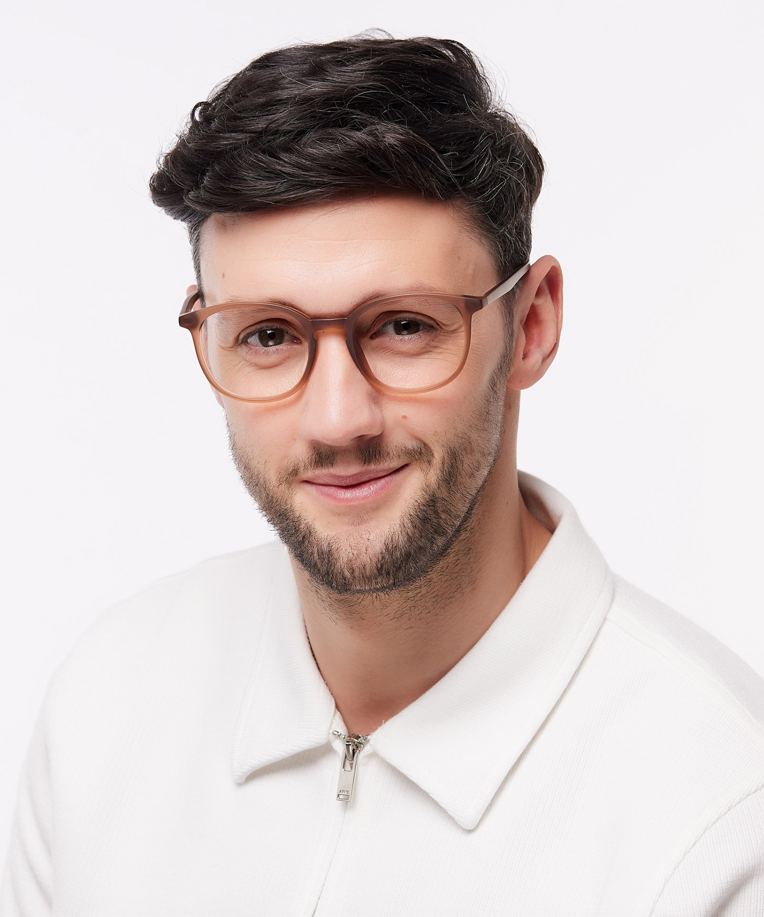 Kinsley Matte Light Brown PlasticSunglass Frames for Men for Glasses Direct