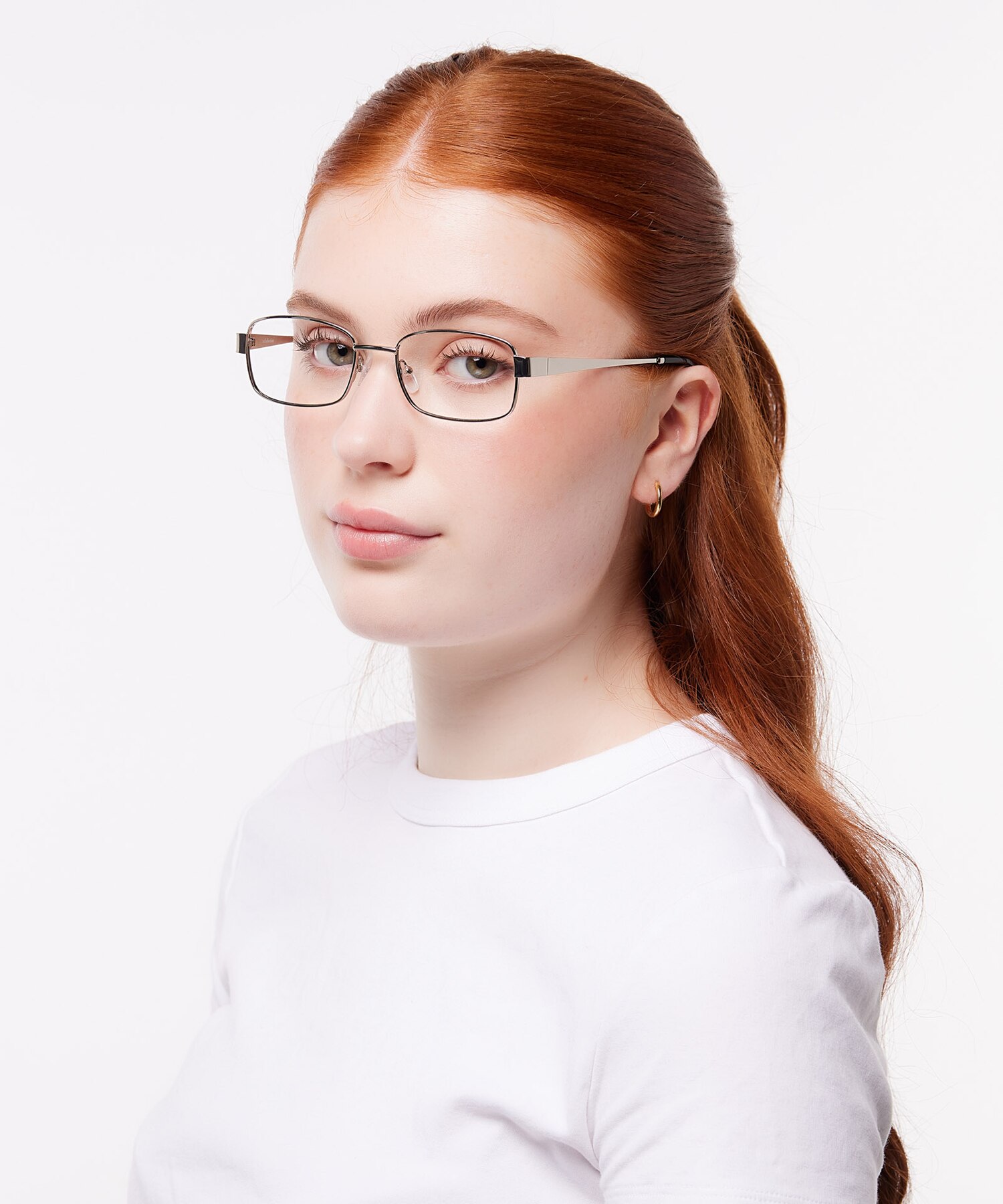 Karl Shiny Silver MetalEyeglass Frames for Women for Glasses Direct