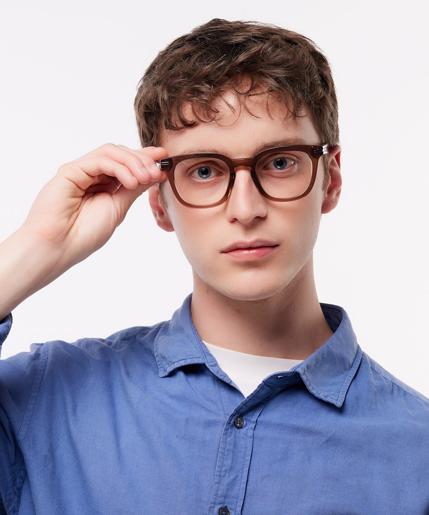 Kew Translucent Brown AcetateEyeglass Frames for Men for Glasses Direct