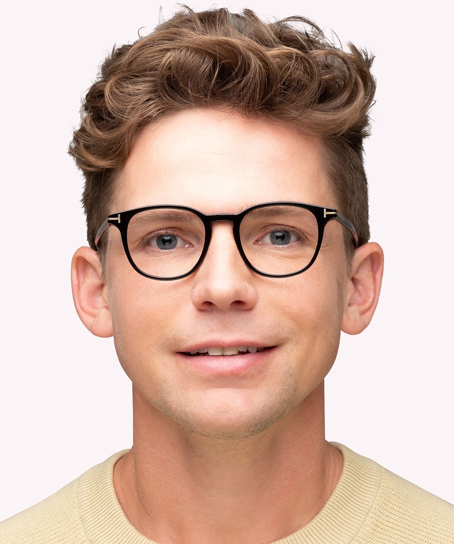FT5832-B_48001 Black AcetateEyeglass Frames for Men for Glasses Direct