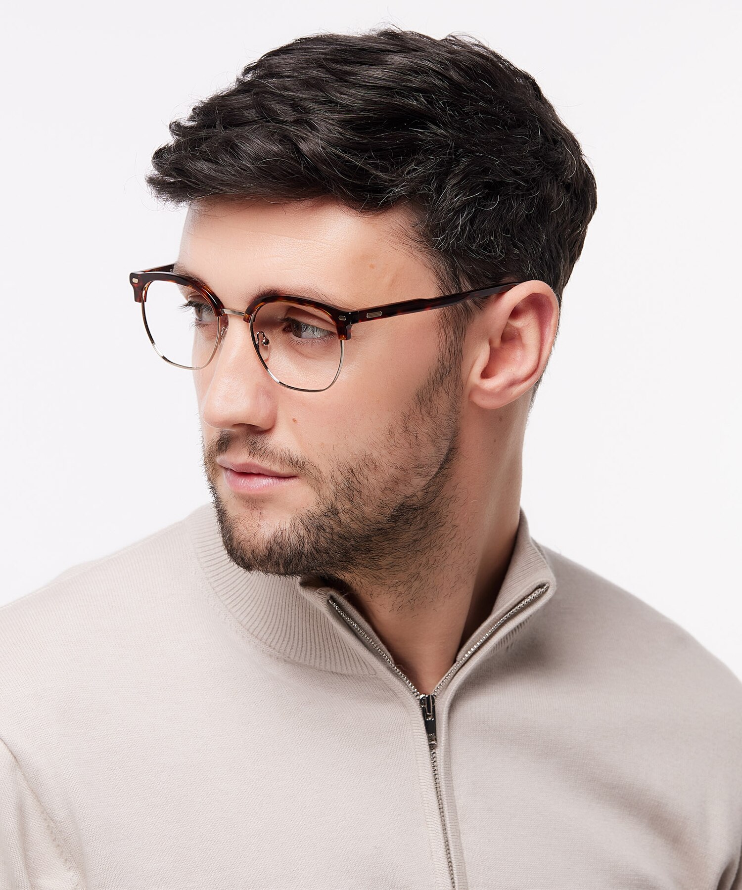Keegan Havana & Shiny Gold MetalEyeglass Frames for Men for Glasses Direct