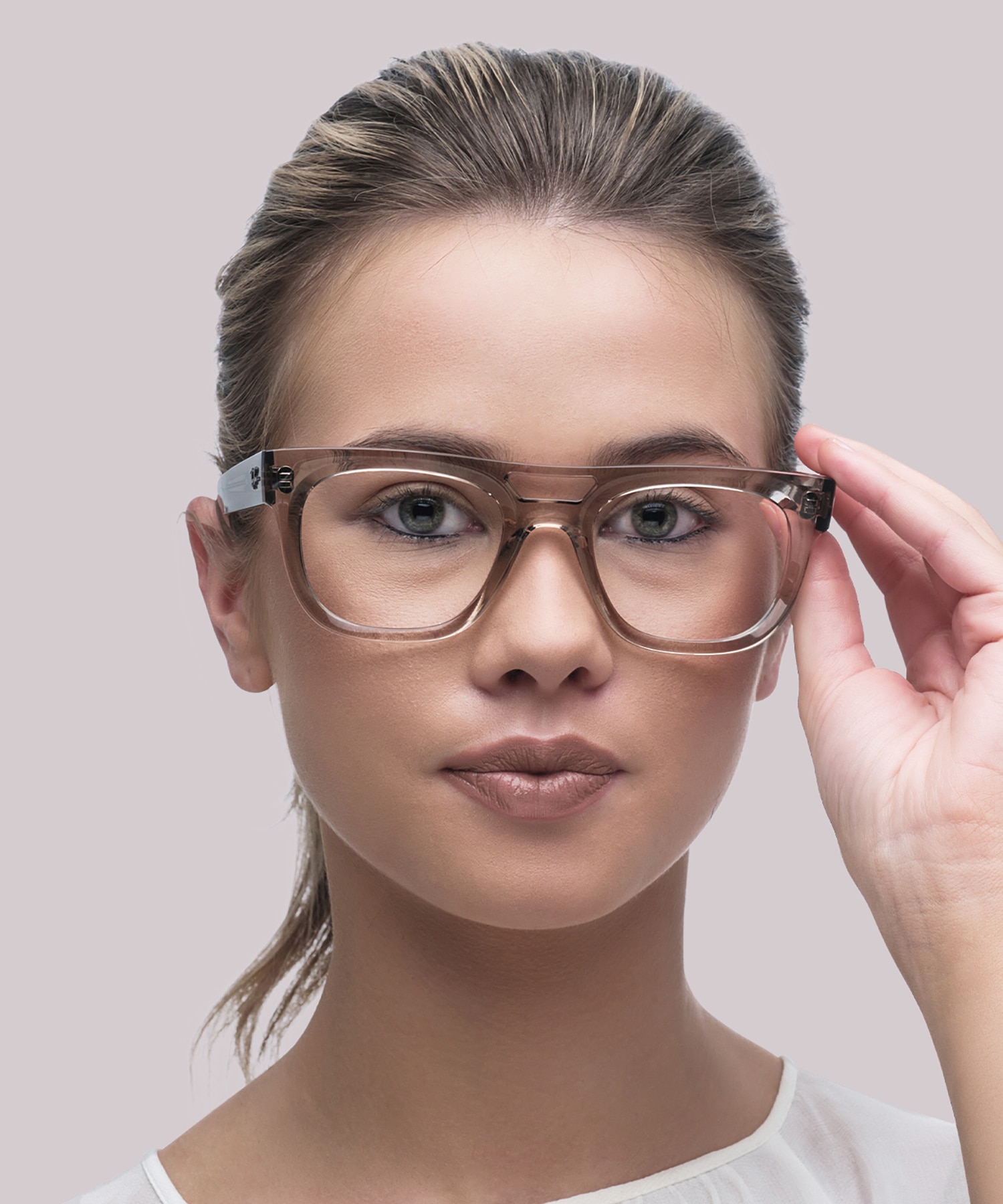 RB7226 Transparent Light Brown PlasticSunglass Frames for Women for Glasses Direct
