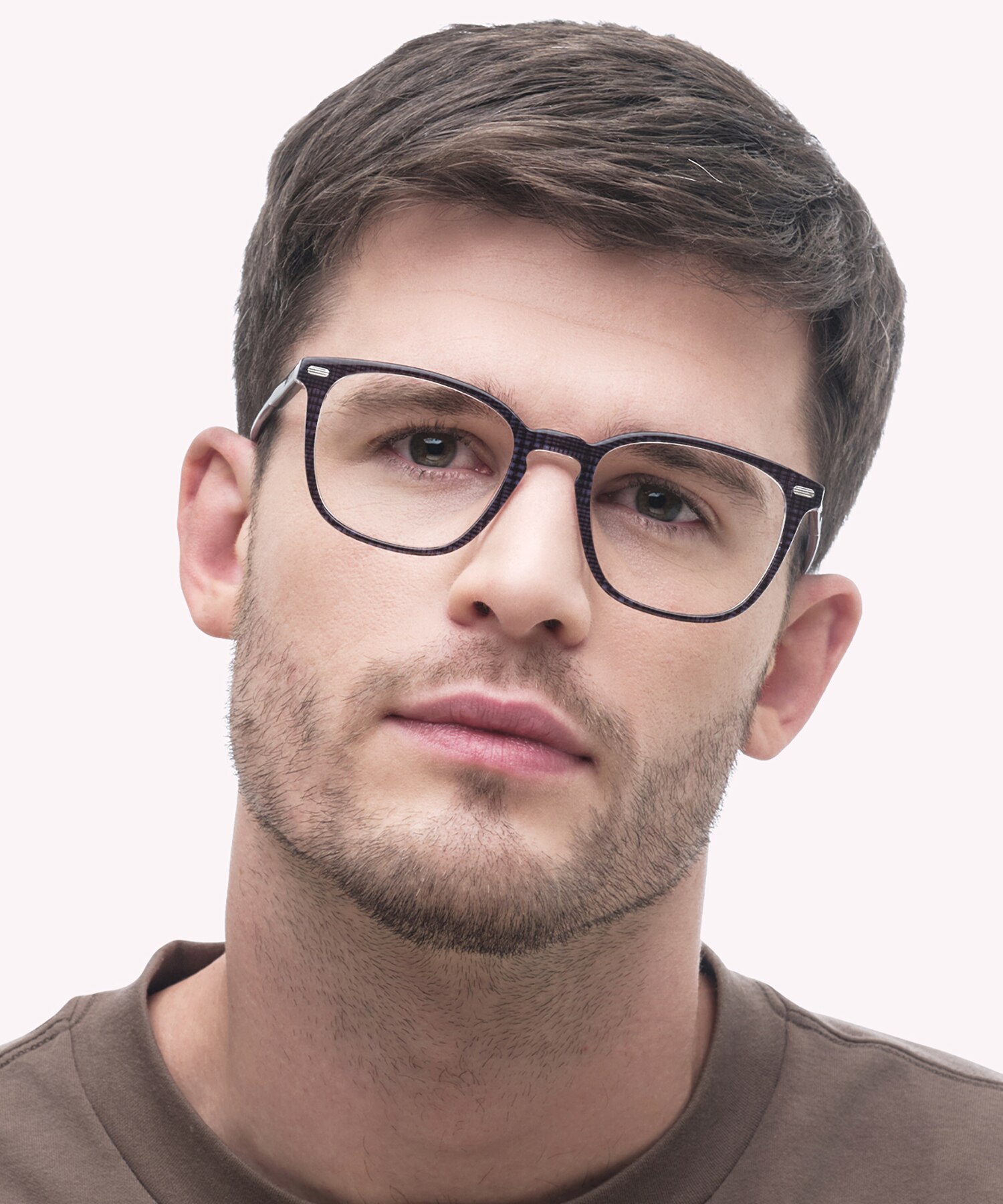 Harlesden Crystal Blue Tartan AcetateEyeglass Frames for Men for Glasses Direct