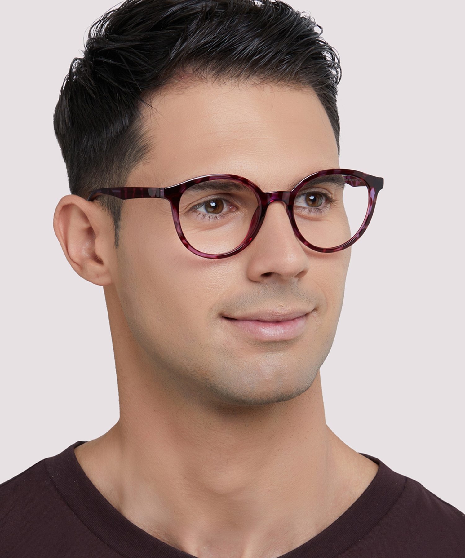 Bevis Shiny Red & Purple PlasticEyeglass Frames for Men for Glasses Direct