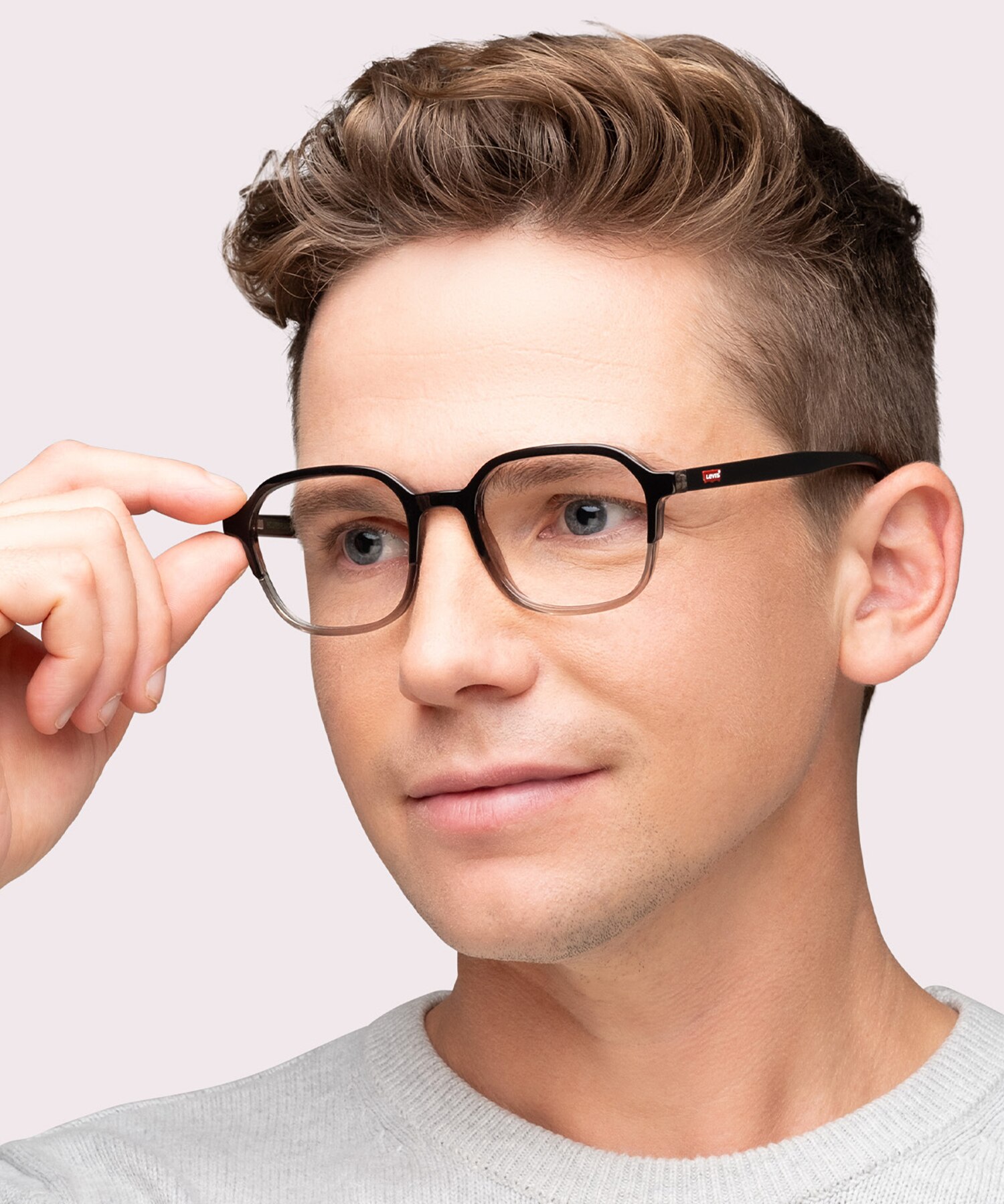 LV 5043 Black Grey PlasticEyeglass Frames for Men for Glasses Direct
