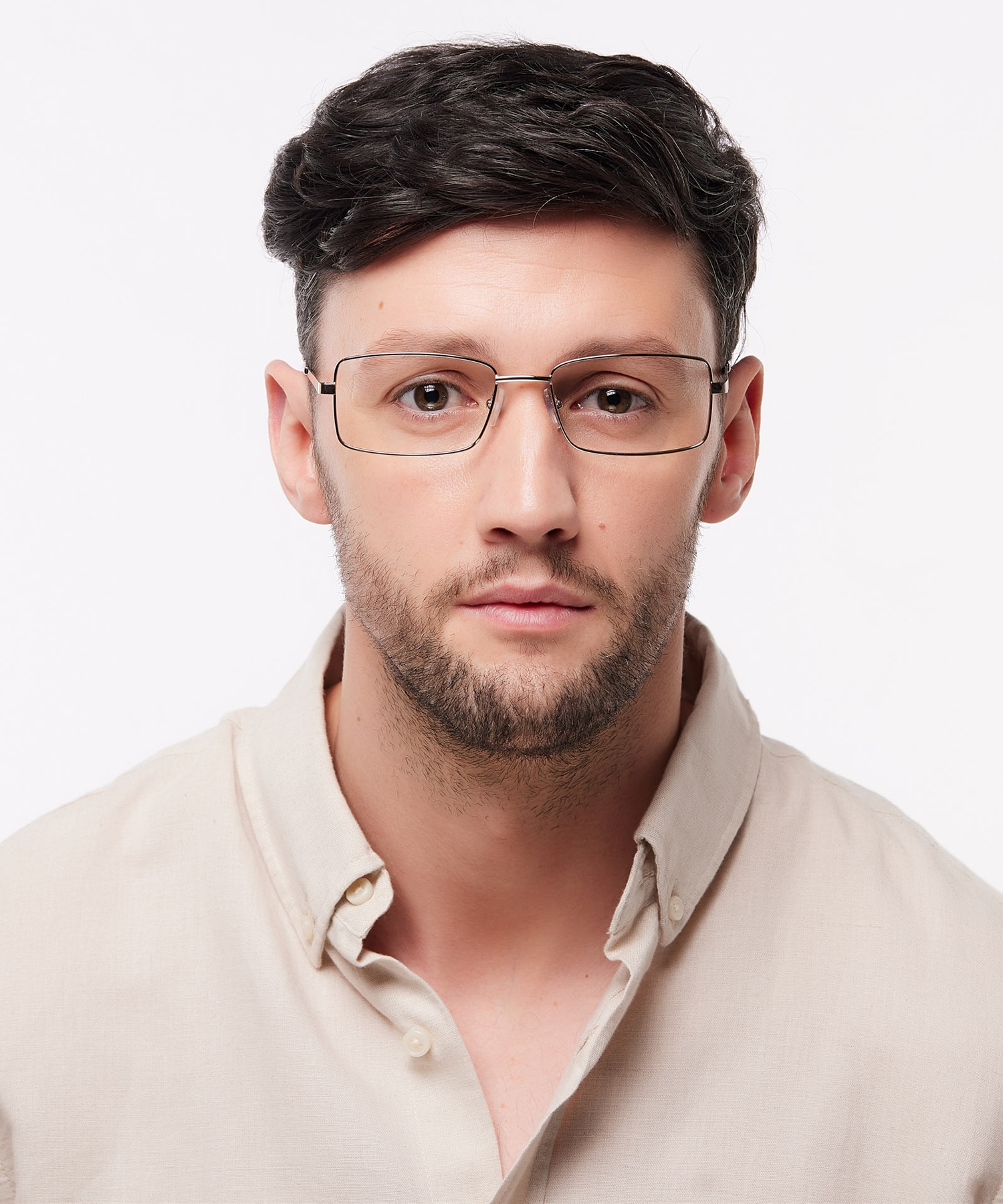 Kai Shiny Gold MetalEyeglass Frames for Men for Glasses Direct