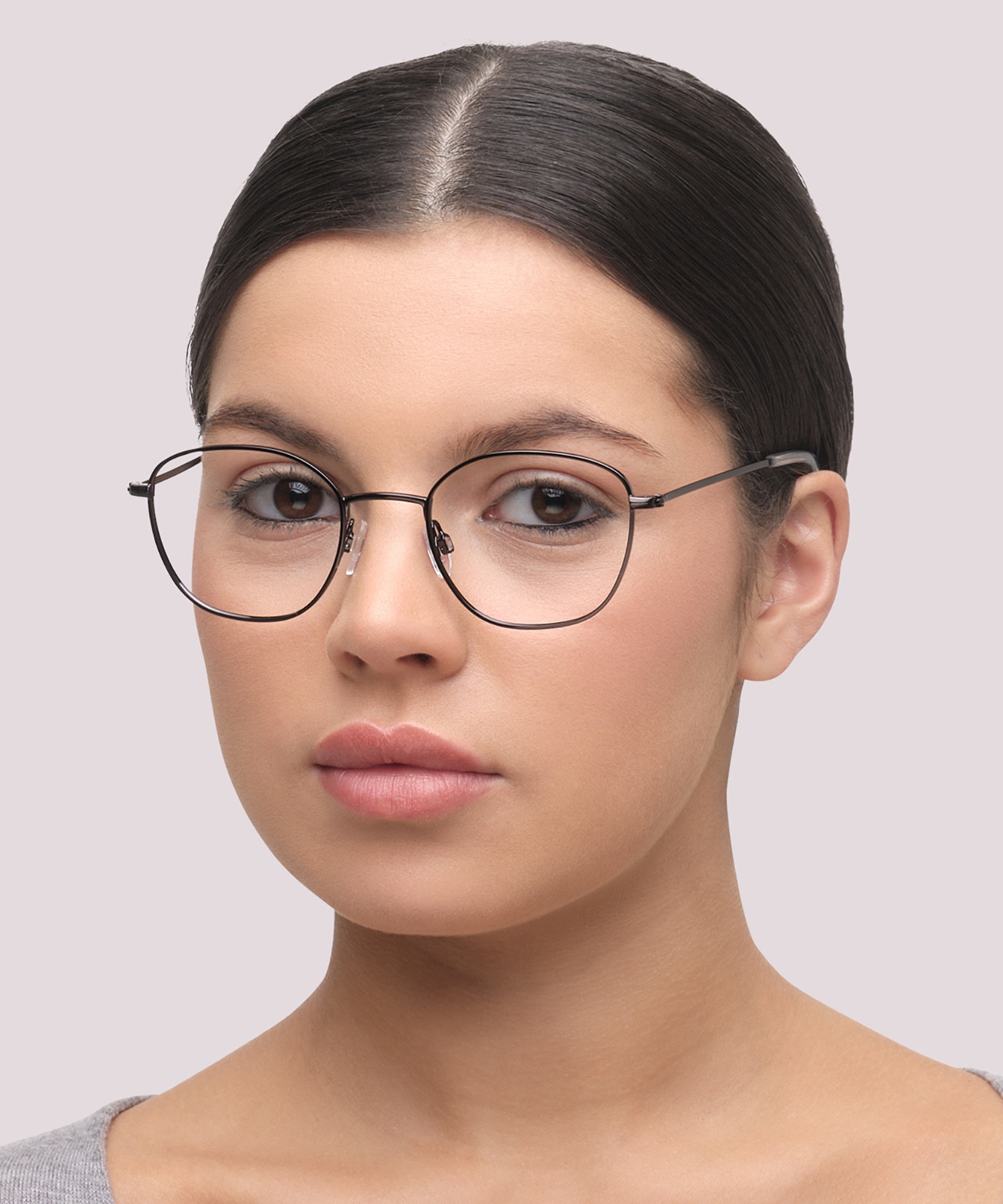 Henley Shiny Black MetalEyeglass Frames for Women for Glasses Direct