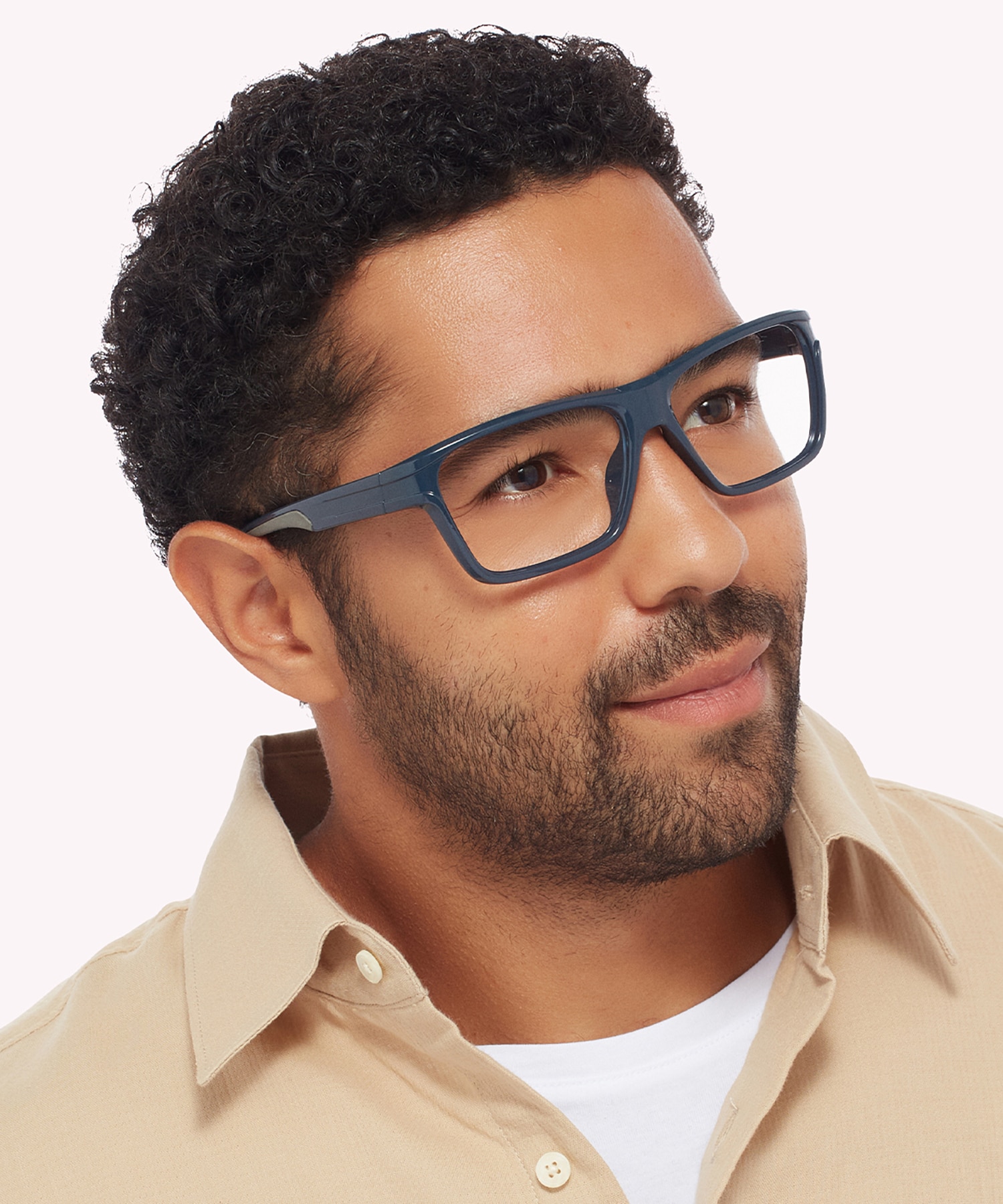 Performer Dark Blue & Grey PlasticEyeglass Frames for Men for Glasses Direct