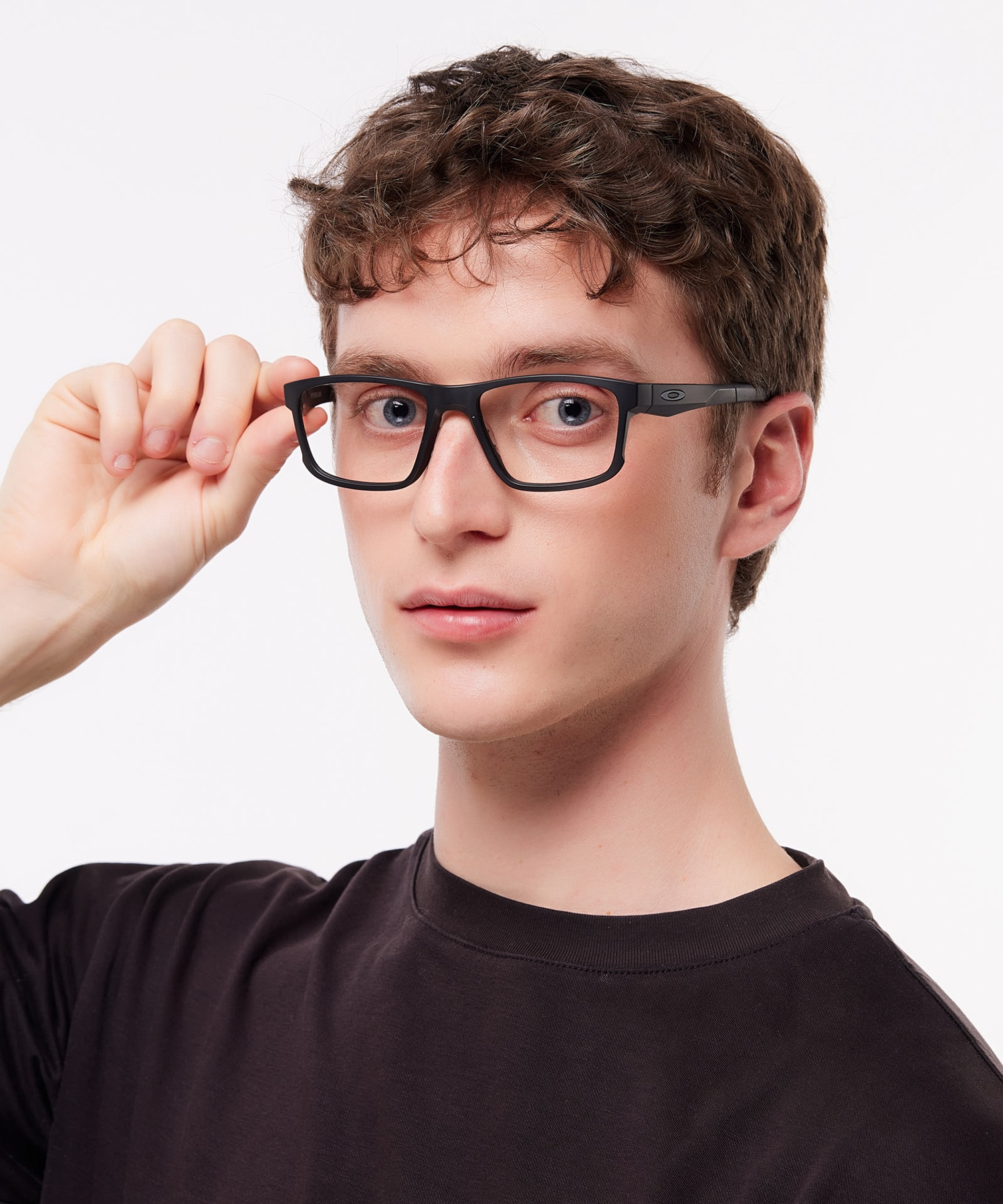 Hyperlink Satin Black PlasticEyeglass Frames for Men for Glasses Direct