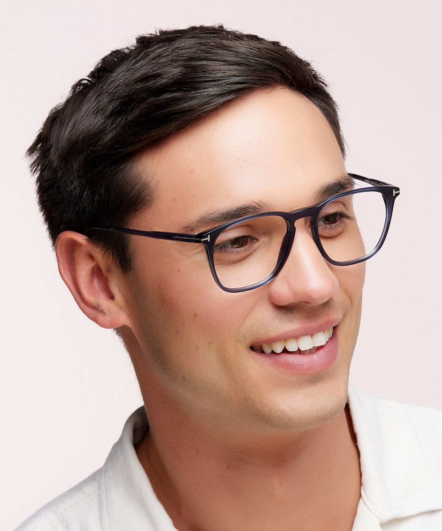FT5937-B Blue Shiny AcetateEyeglass Frames for Men for Glasses Direct
